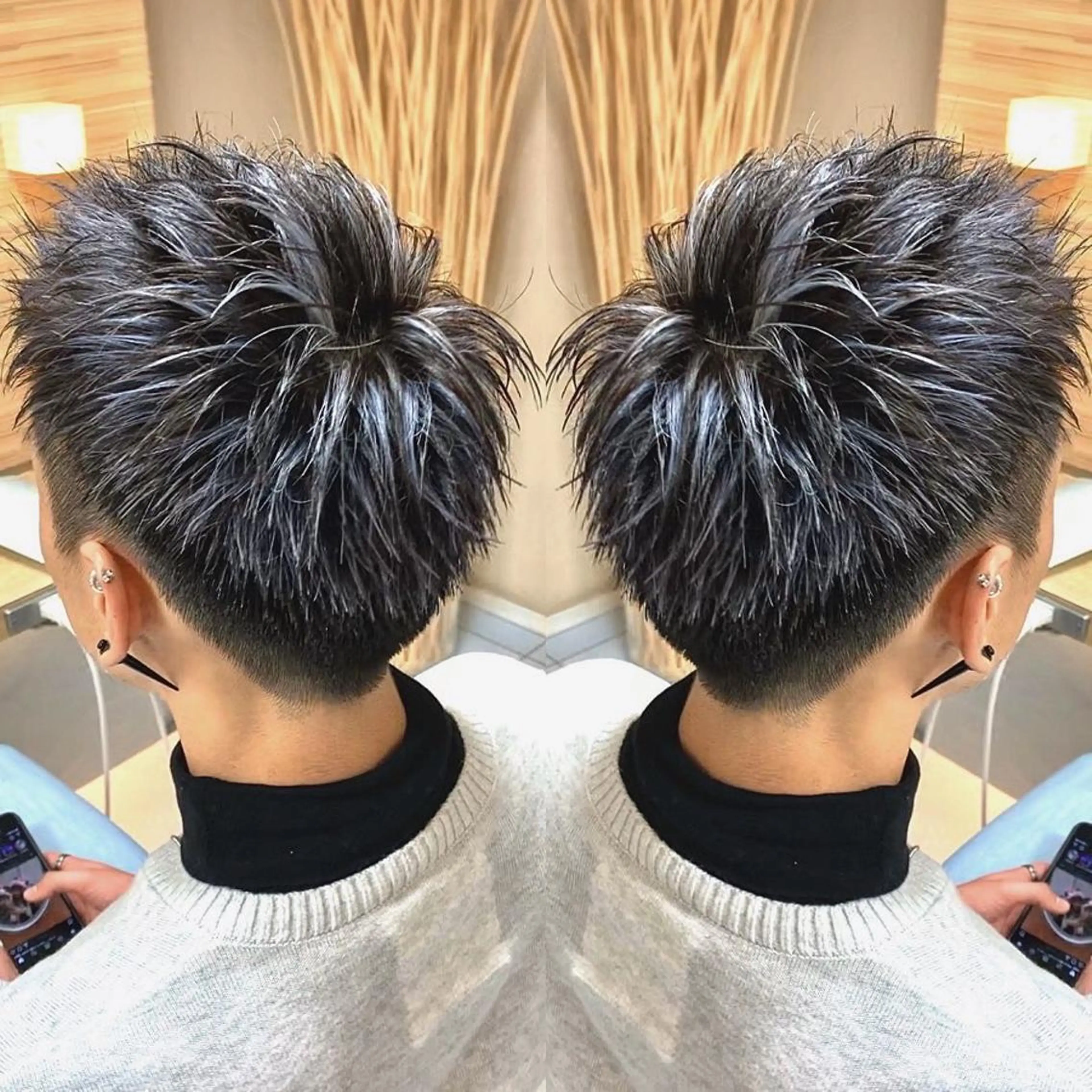 ショート 縮毛/レイヤー 韓国/橋口のヘアスタイル