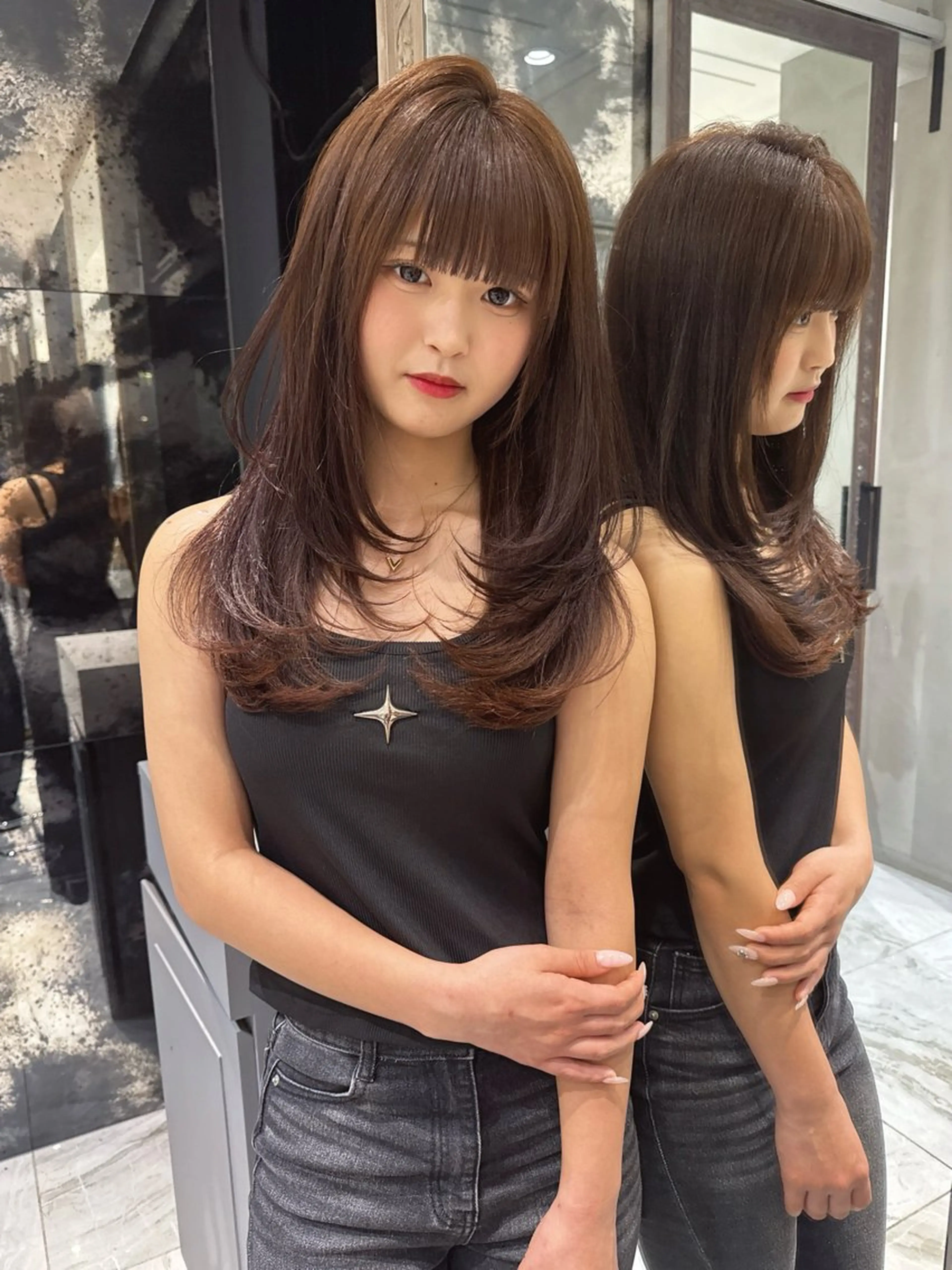 ロング カラー ヘアカラー トリートメント 透明感カラー×ケア ブリーチTakeruのヘアスタイル