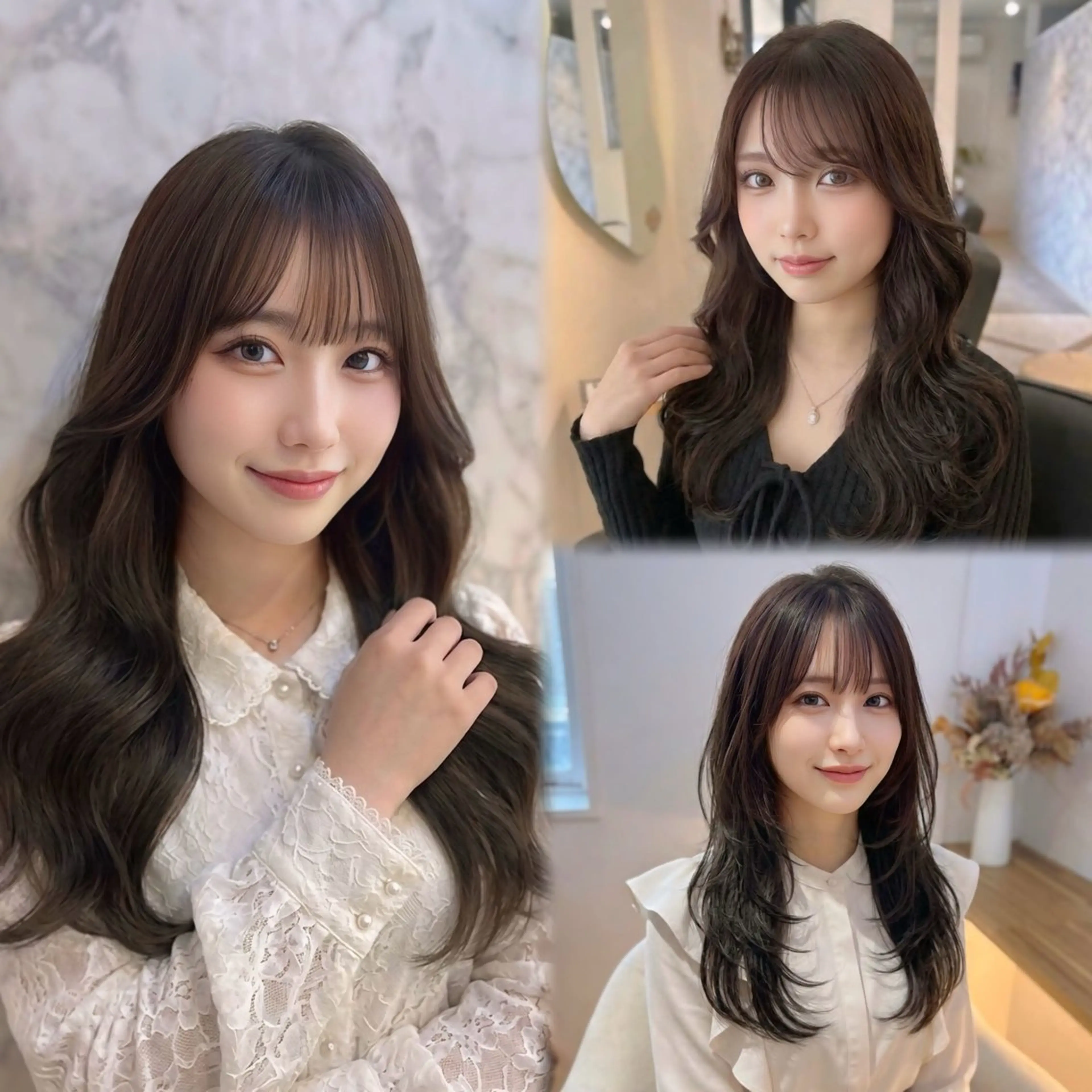 セミロング カラー カット ヘアカラー トリートメント 上尾韓国レイヤー/ 艶カラー/しの🫧のヘアスタイル