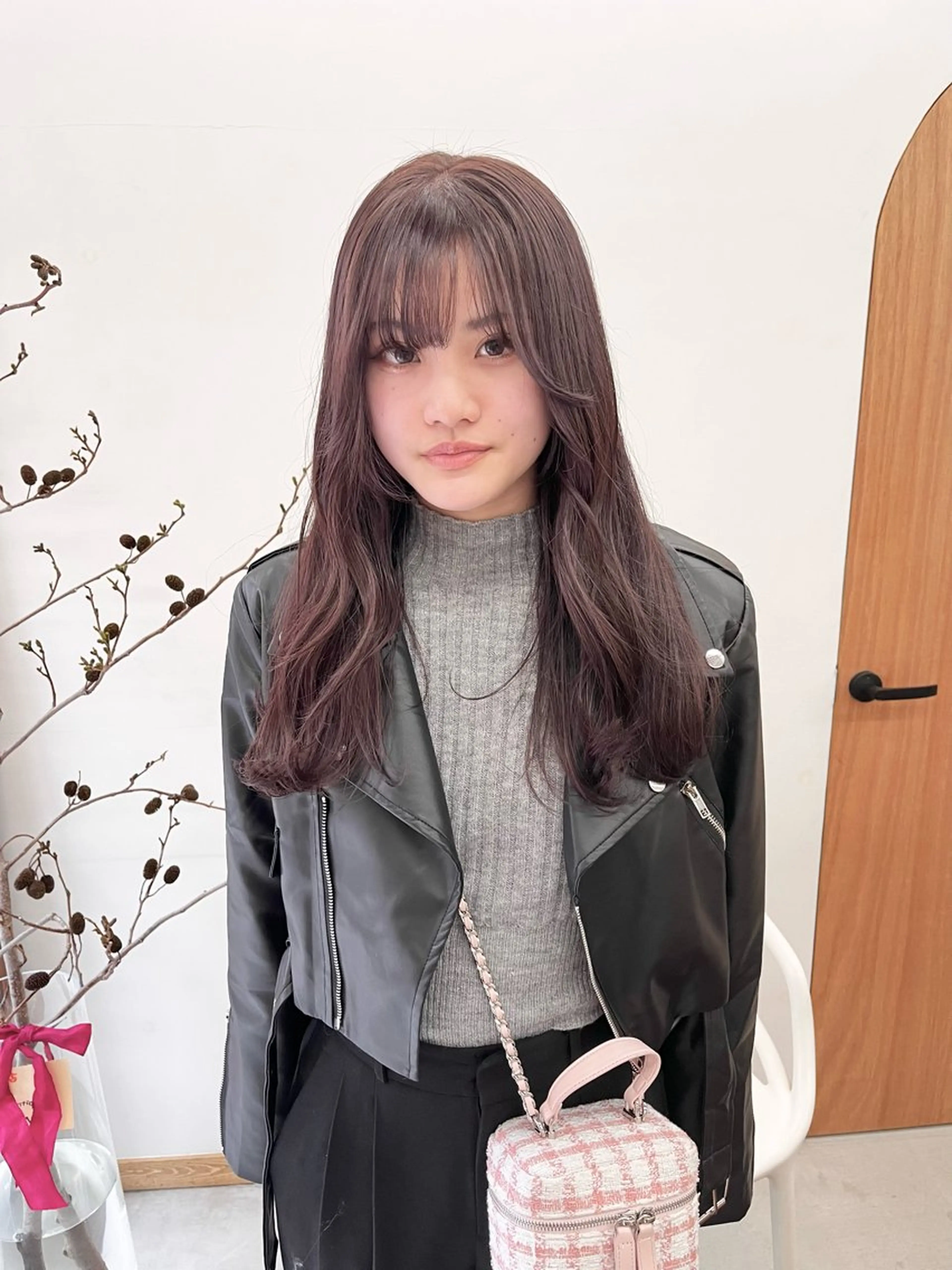 ロング カラー ヘアアレンジ ブリーチ ダブルカラー ラベンダーカラー ブリーチなしカラー ena/ブリーチなし 透明感・レイヤー🎀のヘアスタイル