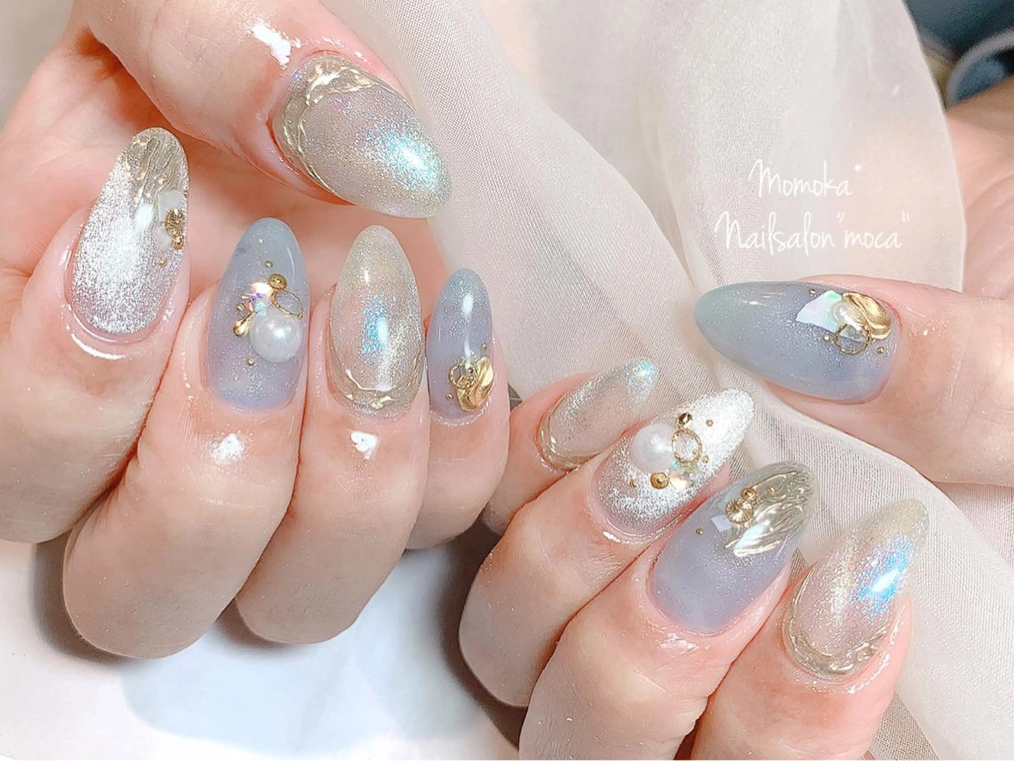 ネイル ミラーネイル ニュアンスネイル 川上 桃果のネイルデザイン