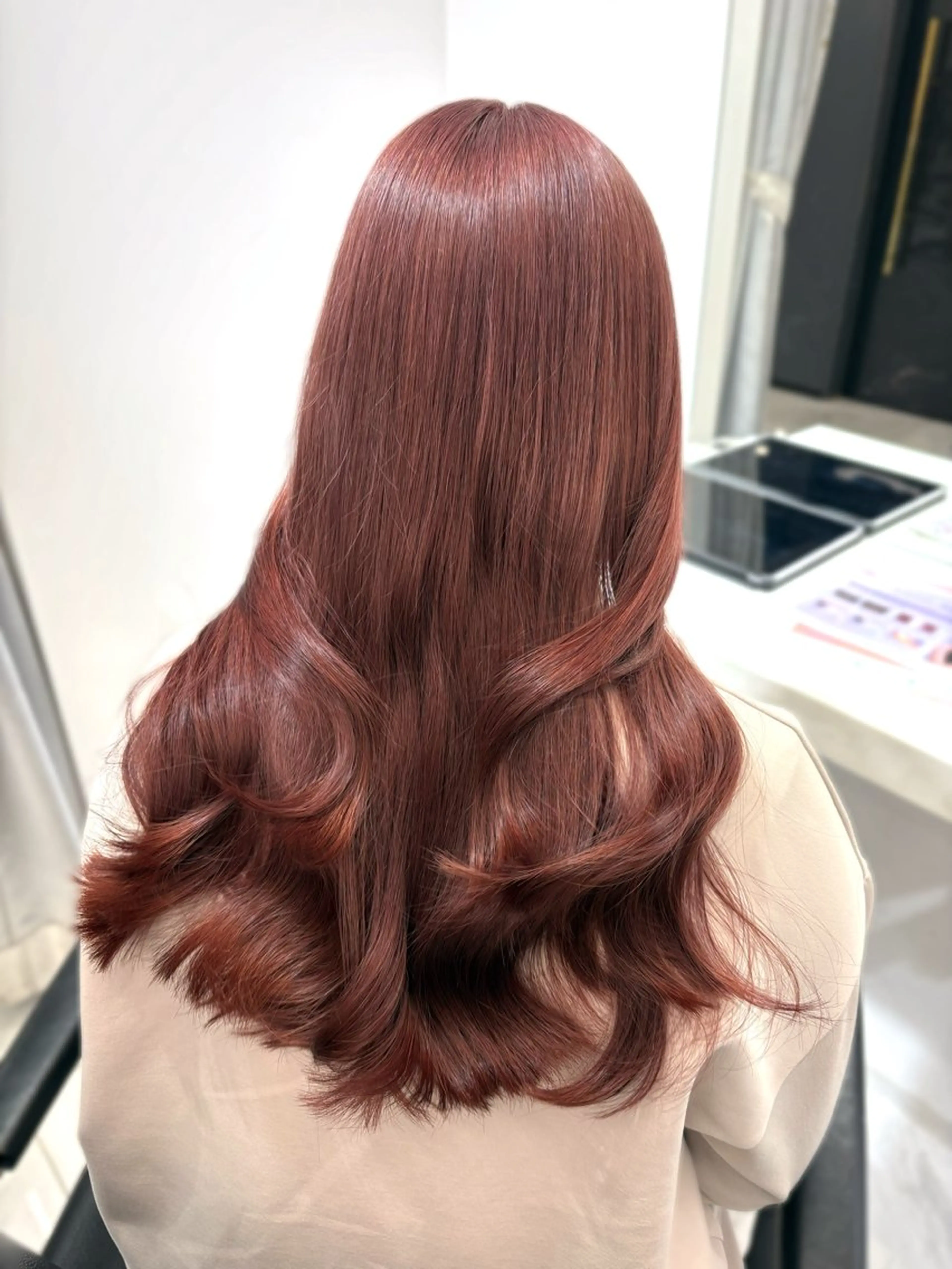 ロング カラー ブラウンカラー ダブルカラー ピンクカラー ヘアカラー haruka /韓国レイヤーのヘアスタイル