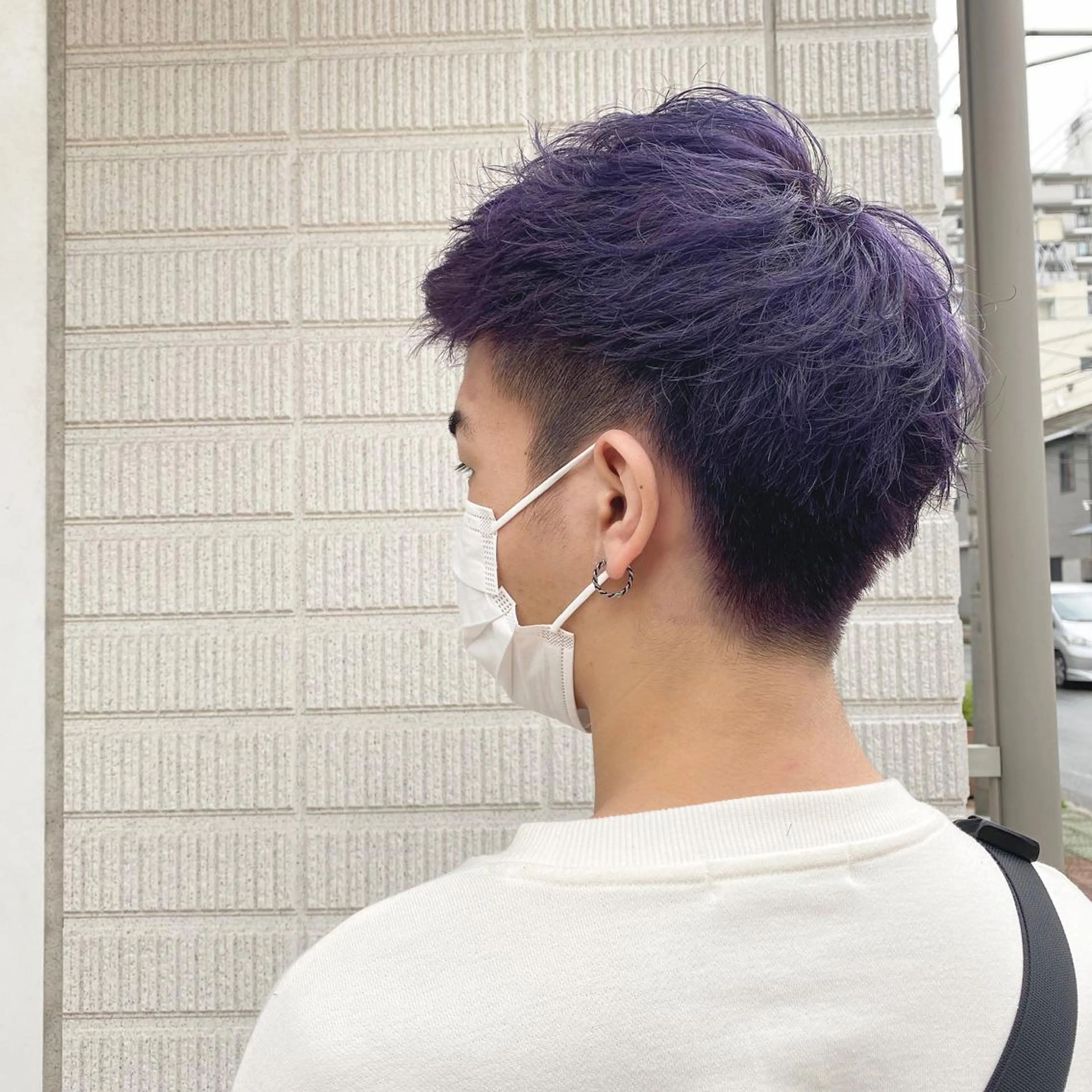 ショート カラー メンズ メンズブリーチ ブリーチ バイオレットカラー 愛されヘア/ 暖色カラー/まいこのヘアスタイル