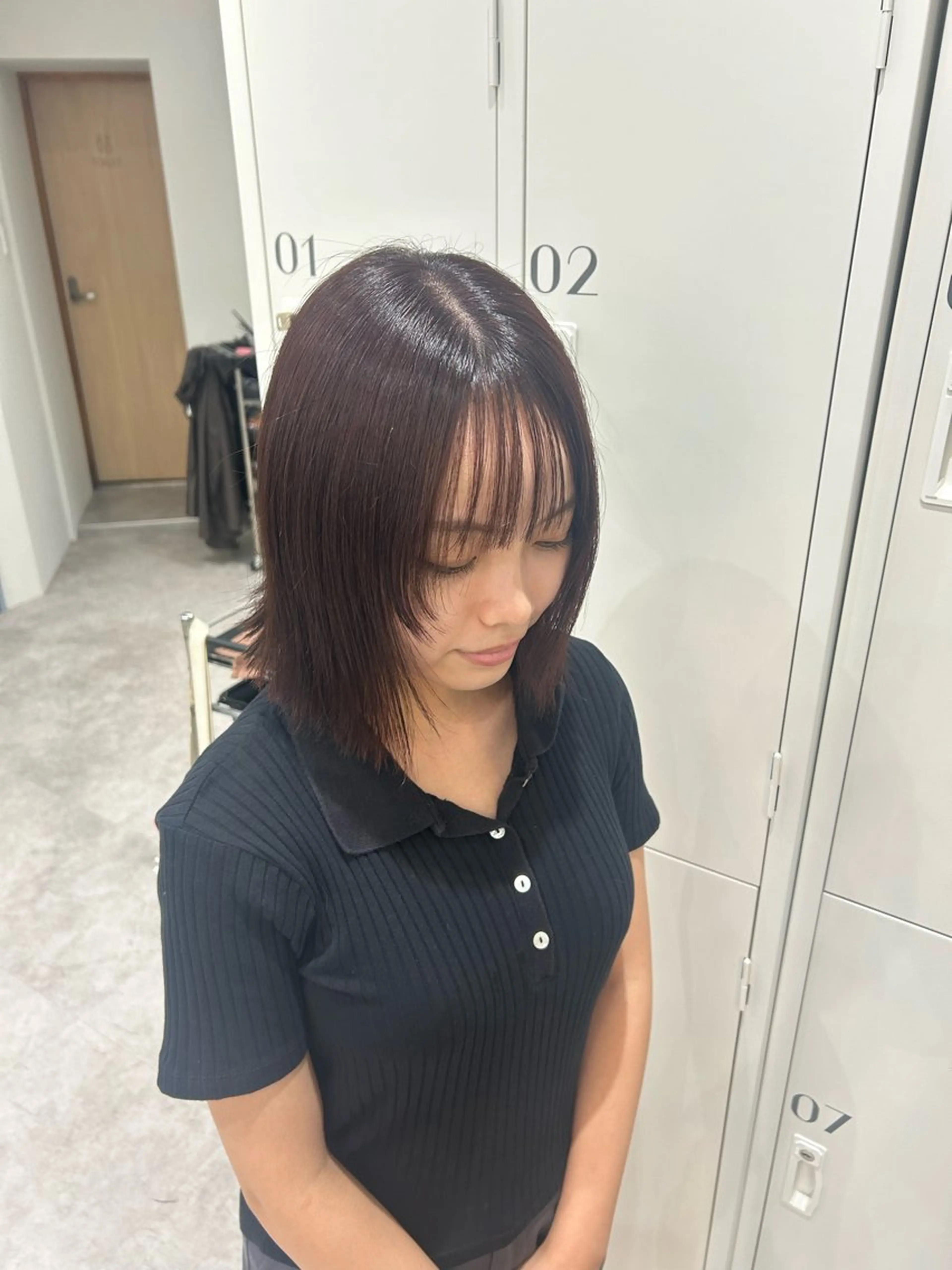 ミディアム カラー ヘアアレンジ 顔周りカット レイヤーカット ヘアカラー ボブ /ニュアンス/ satomi🧸💖のヘアスタイル