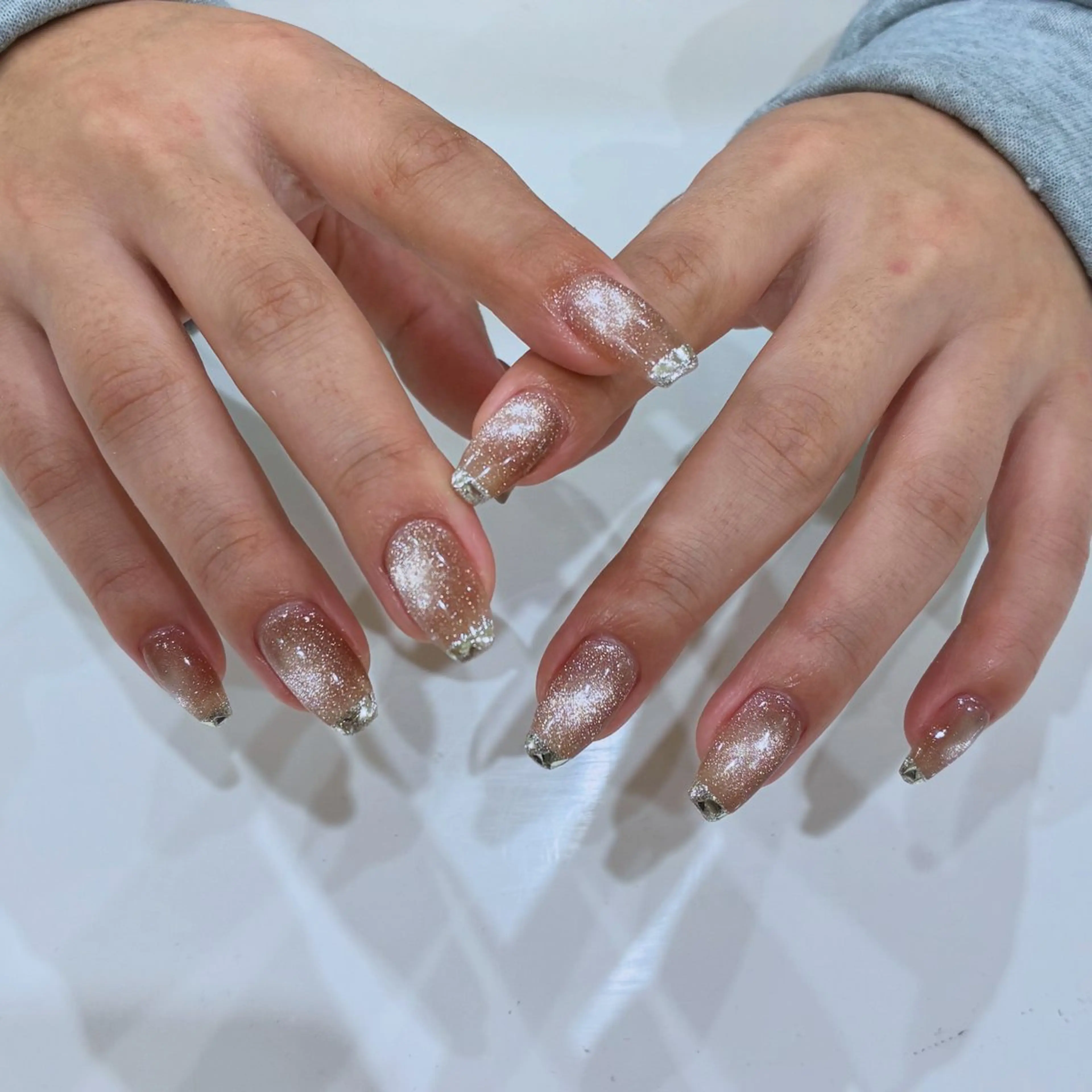 ネイル フレンチネイル ガラスフレンチ etoile大垣店 RiNaのネイルデザイン