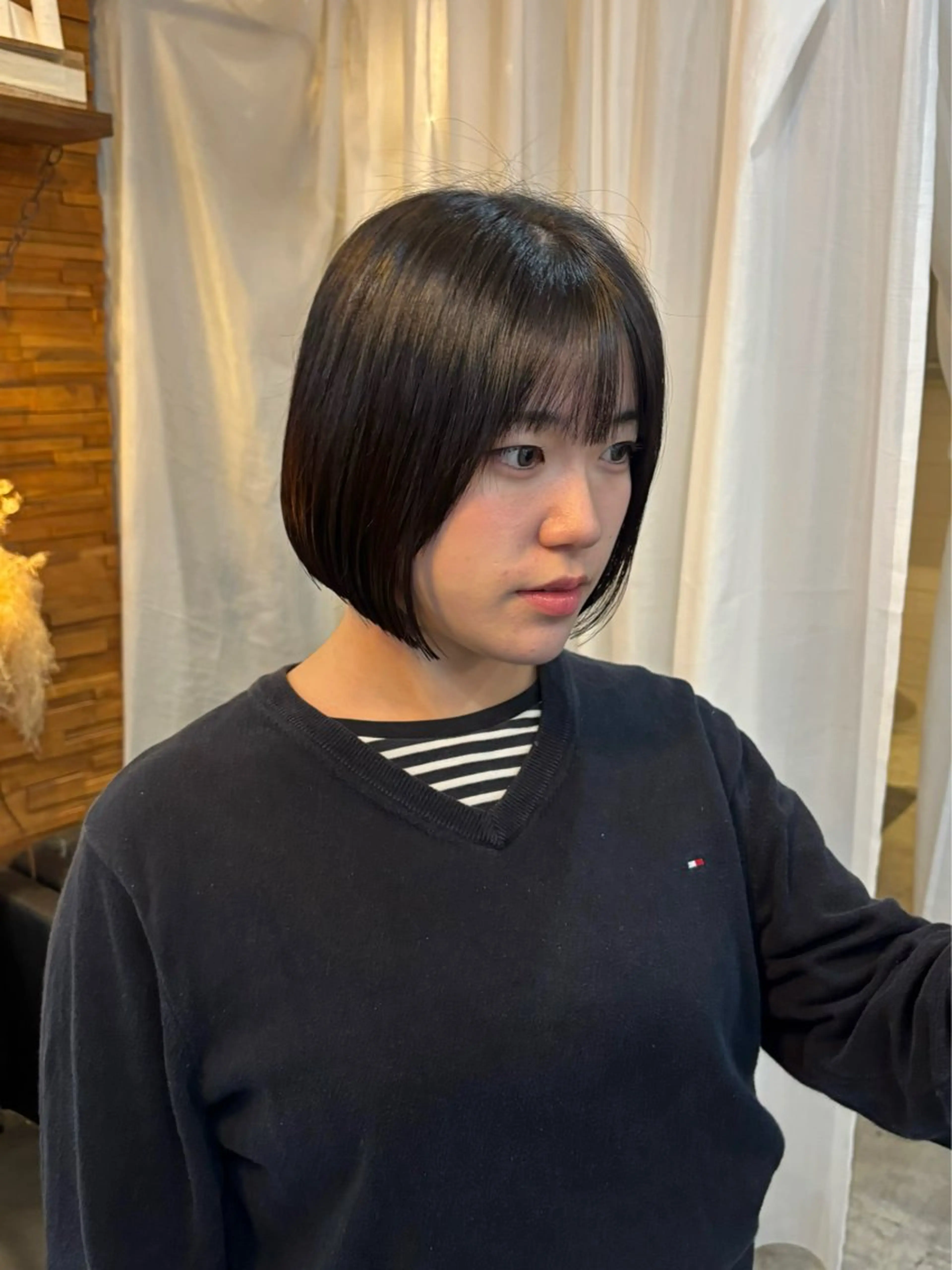 ミディアム ボブ 小顔カット カット ヘアカラー トリートメント ボブ/可愛いスタイル ⠀ゆらのヘアスタイル