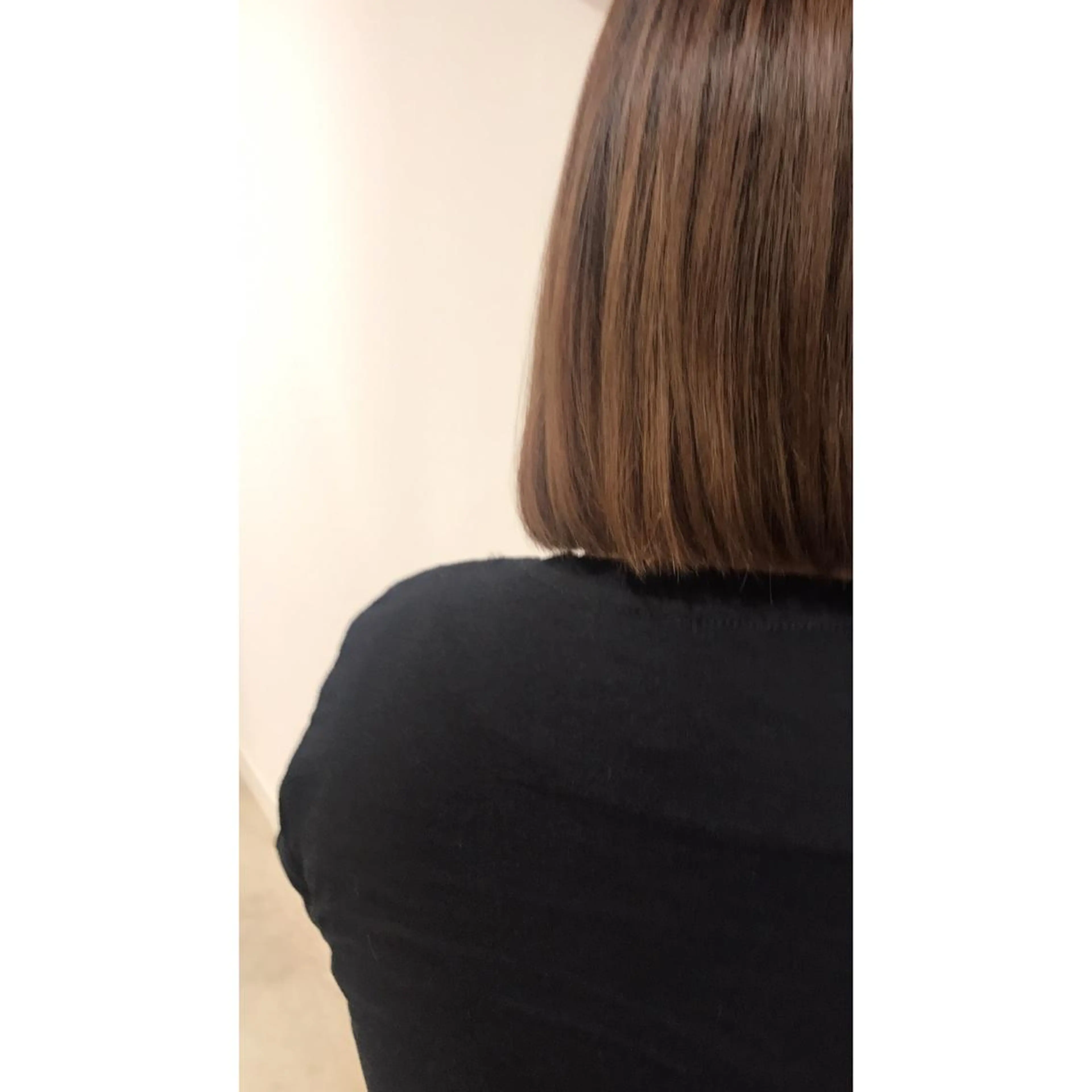 ミディアム カラー 暖色カラー🍊 ボブ🌿顔周りcutのヘアスタイル