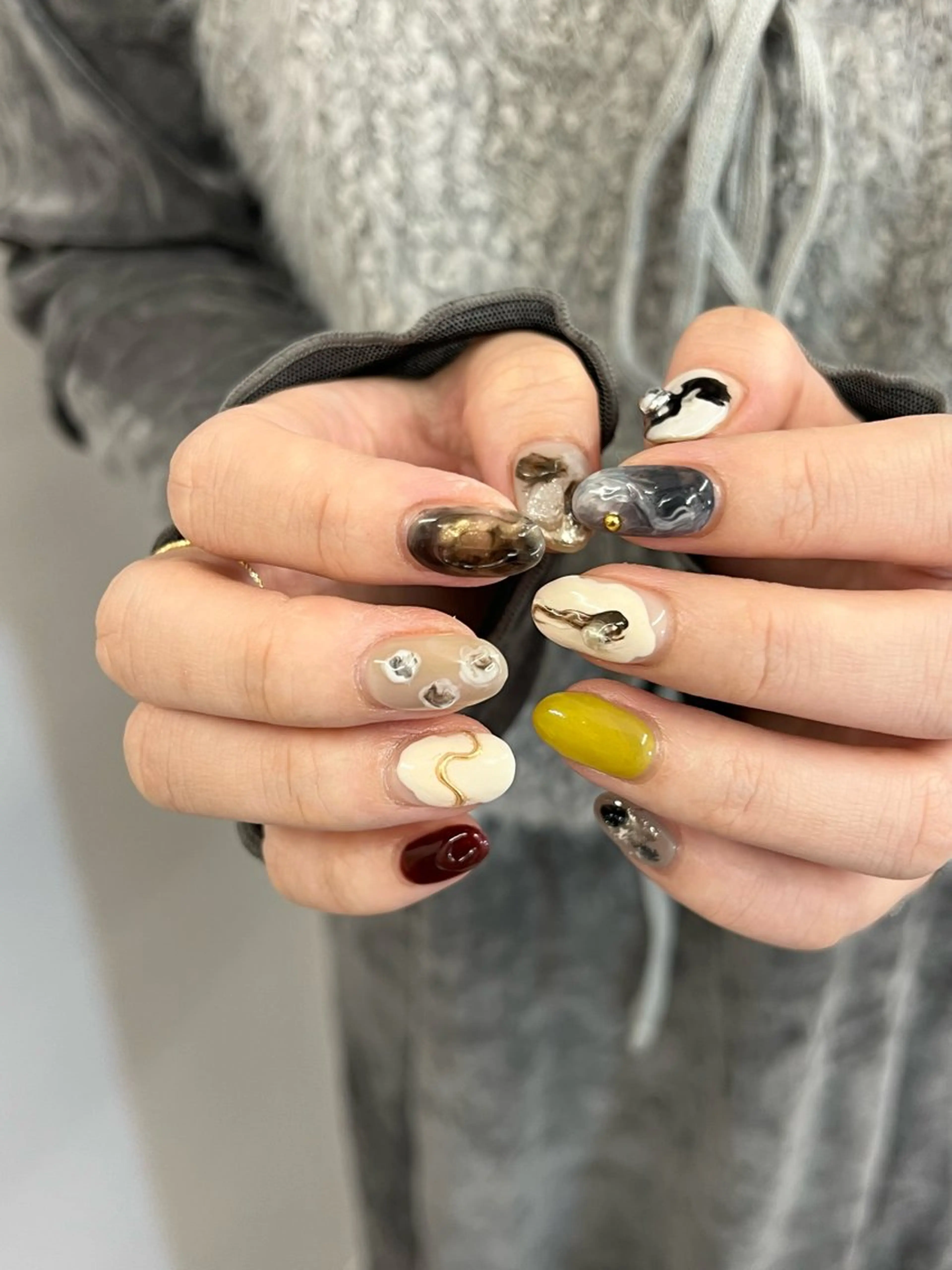 ネイル ジェルネイル マグネットネイル ニュアンスネイル パラジェル シンプルネイル ハンドネイル ハンドケア Bana_ Nailのネイルデザイン