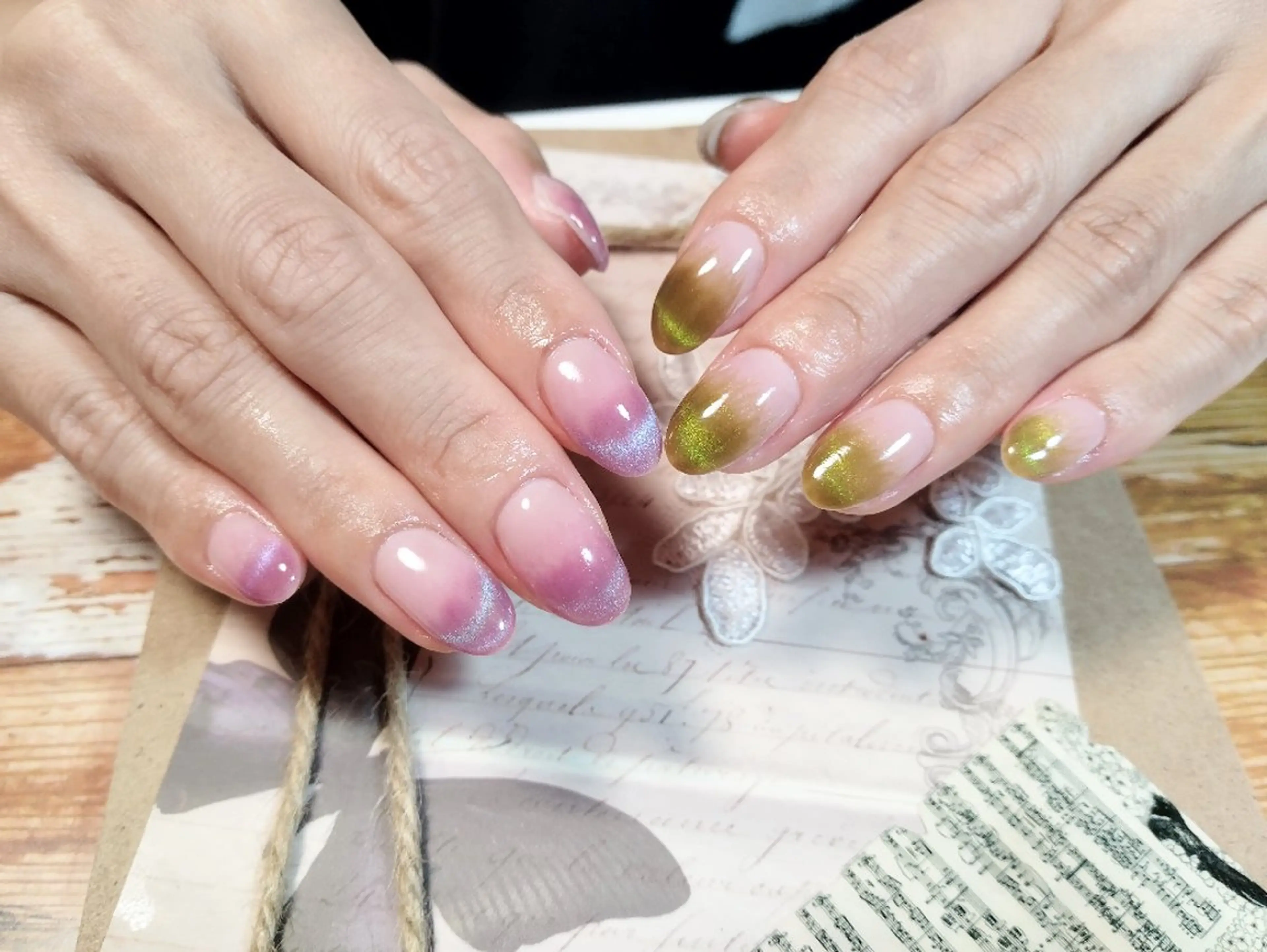 ネイル フレンチネイル マグネットネイル マグネットフレンチ ＤI'A ネイルサロンのネイルデザイン