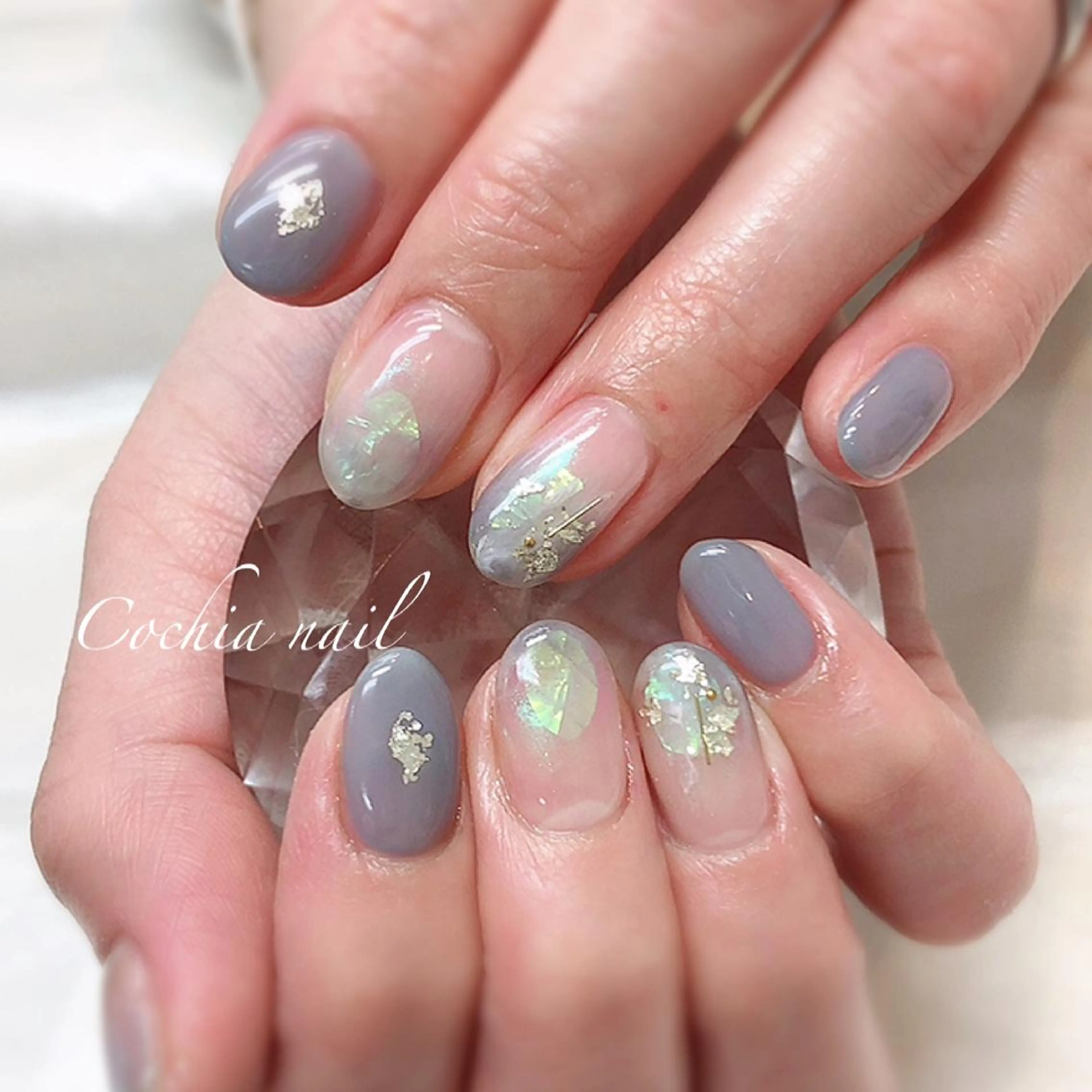 ネイル 氷ネイル・うるうるネイル ハンドネイル ☆Cochia nail☆のネイルデザイン
