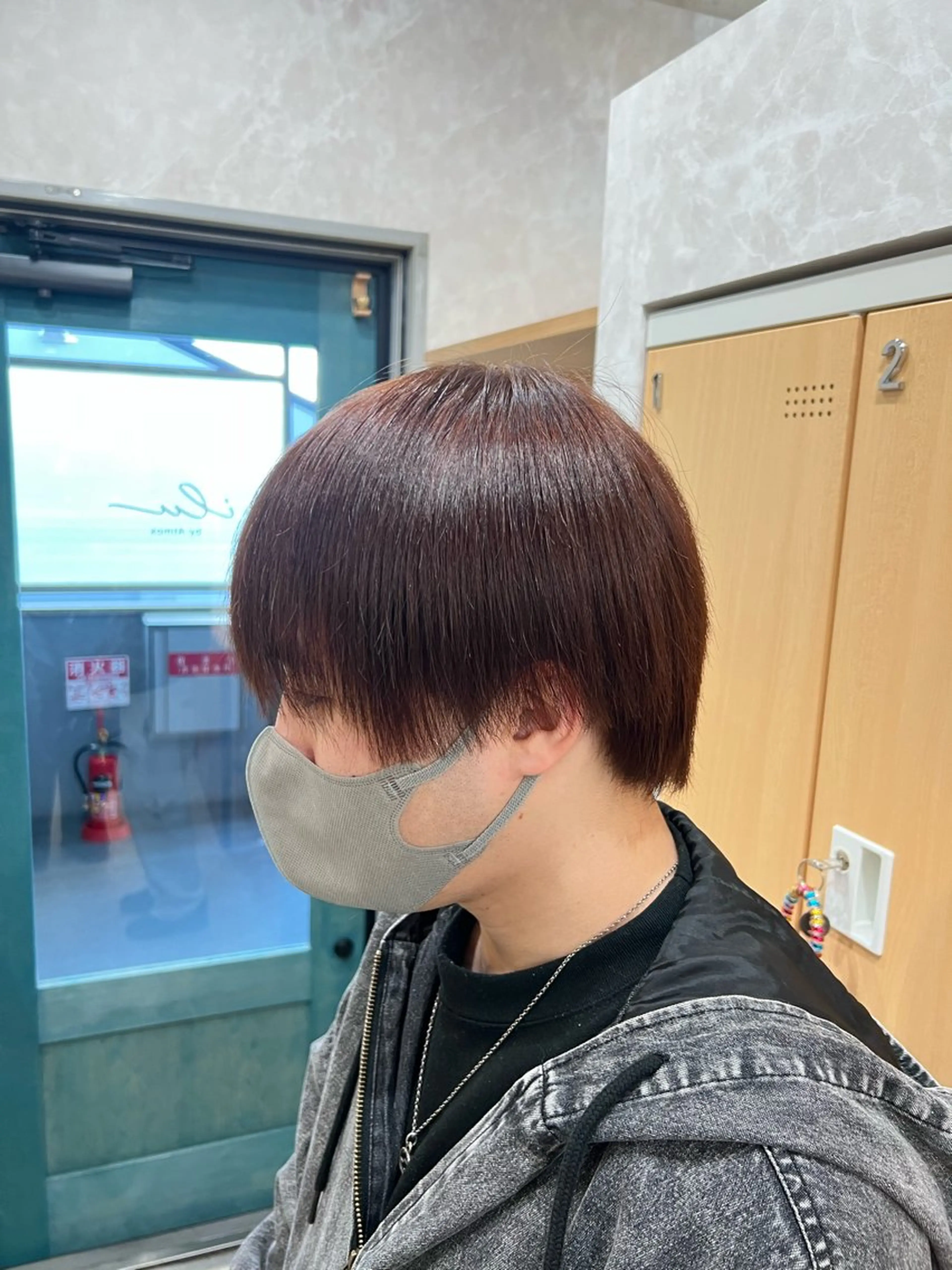 ショート カラー メンズ マッシュ メンズパーマ ブラウンカラー 近藤 叶大のヘアスタイル