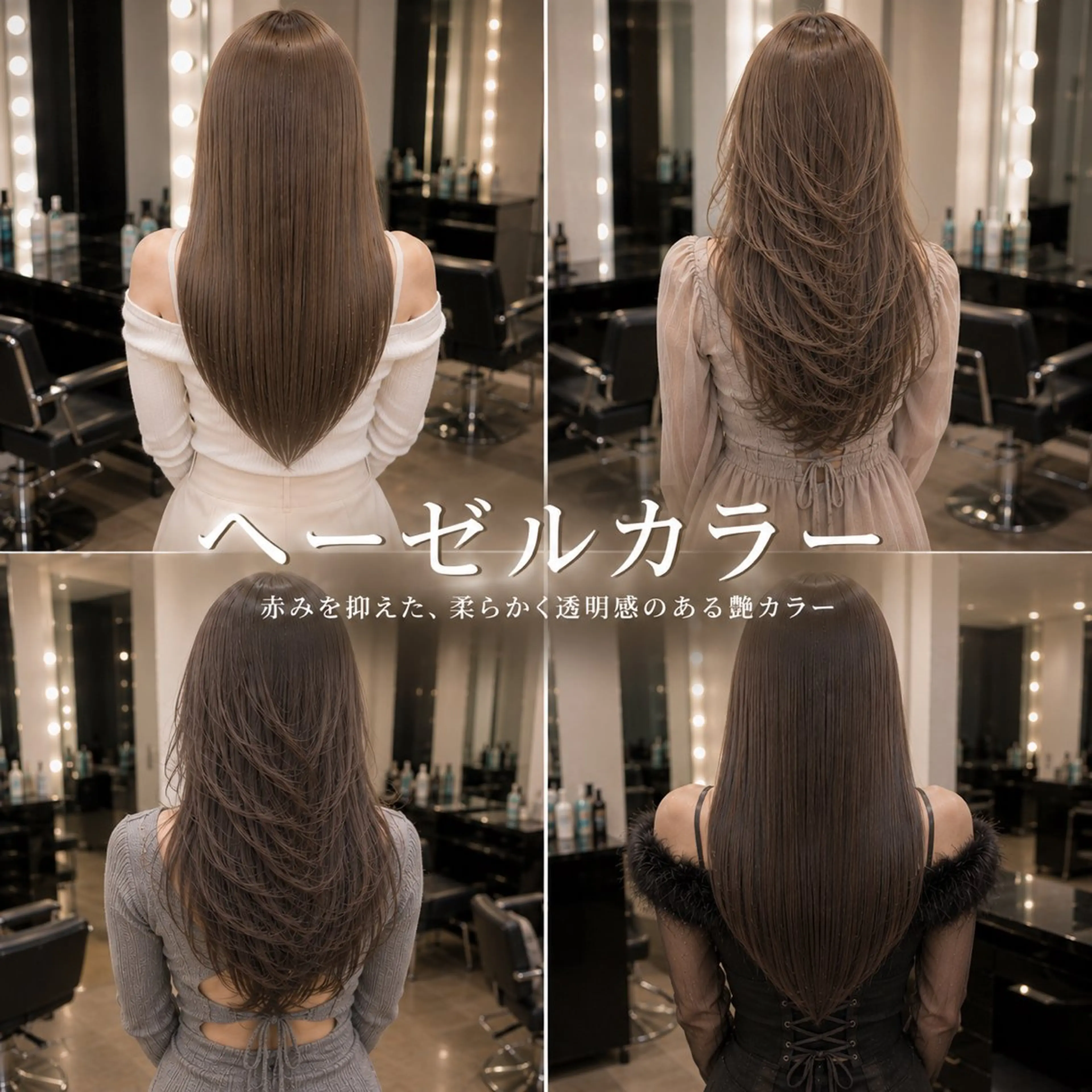ロング カット ヘアカラー ヘーゼルカラー/髪質 改善✨レイヤー/Uのヘアスタイル