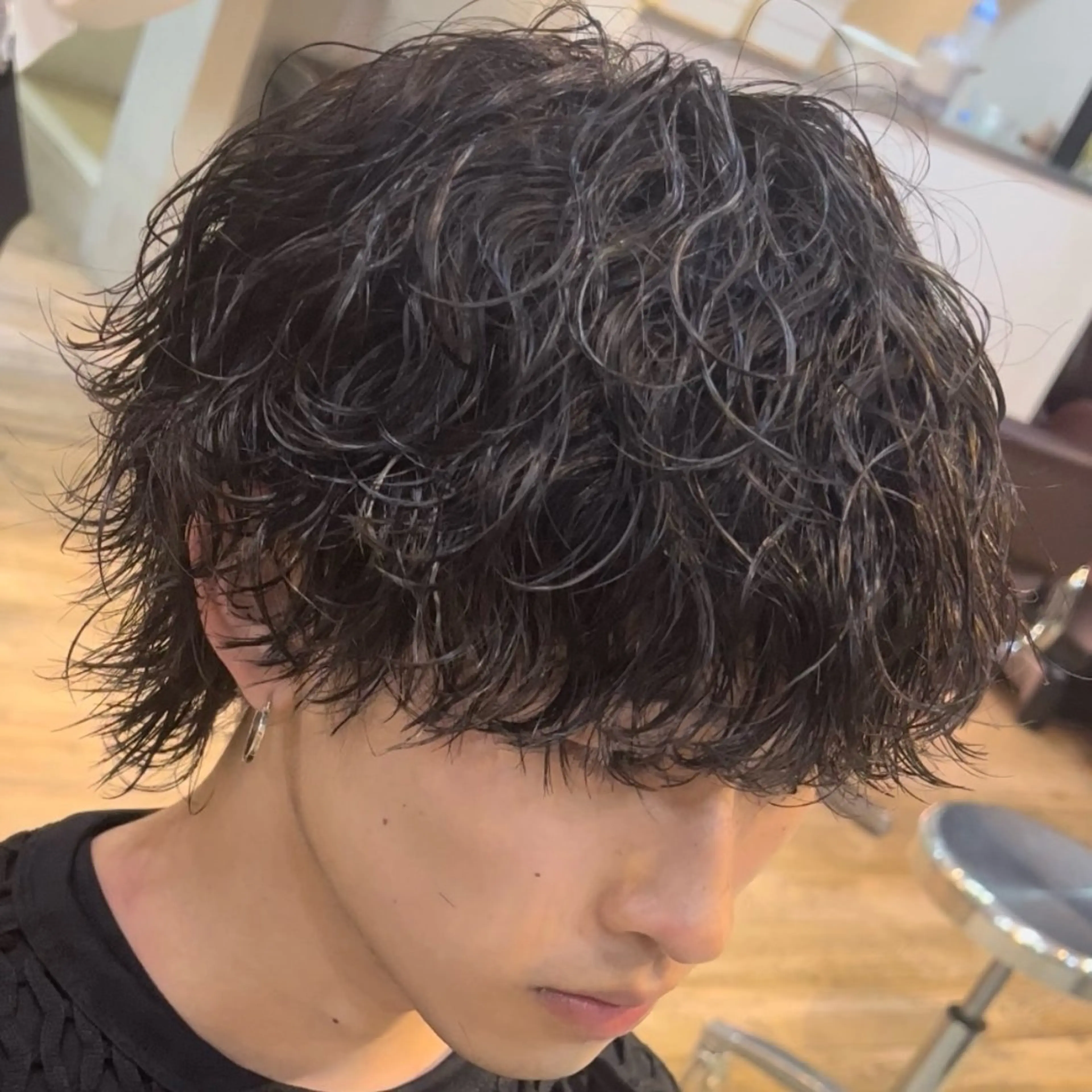 ミディアム パーマ ヘアアレンジ メンズ fifth 石川 凪のヘアスタイル