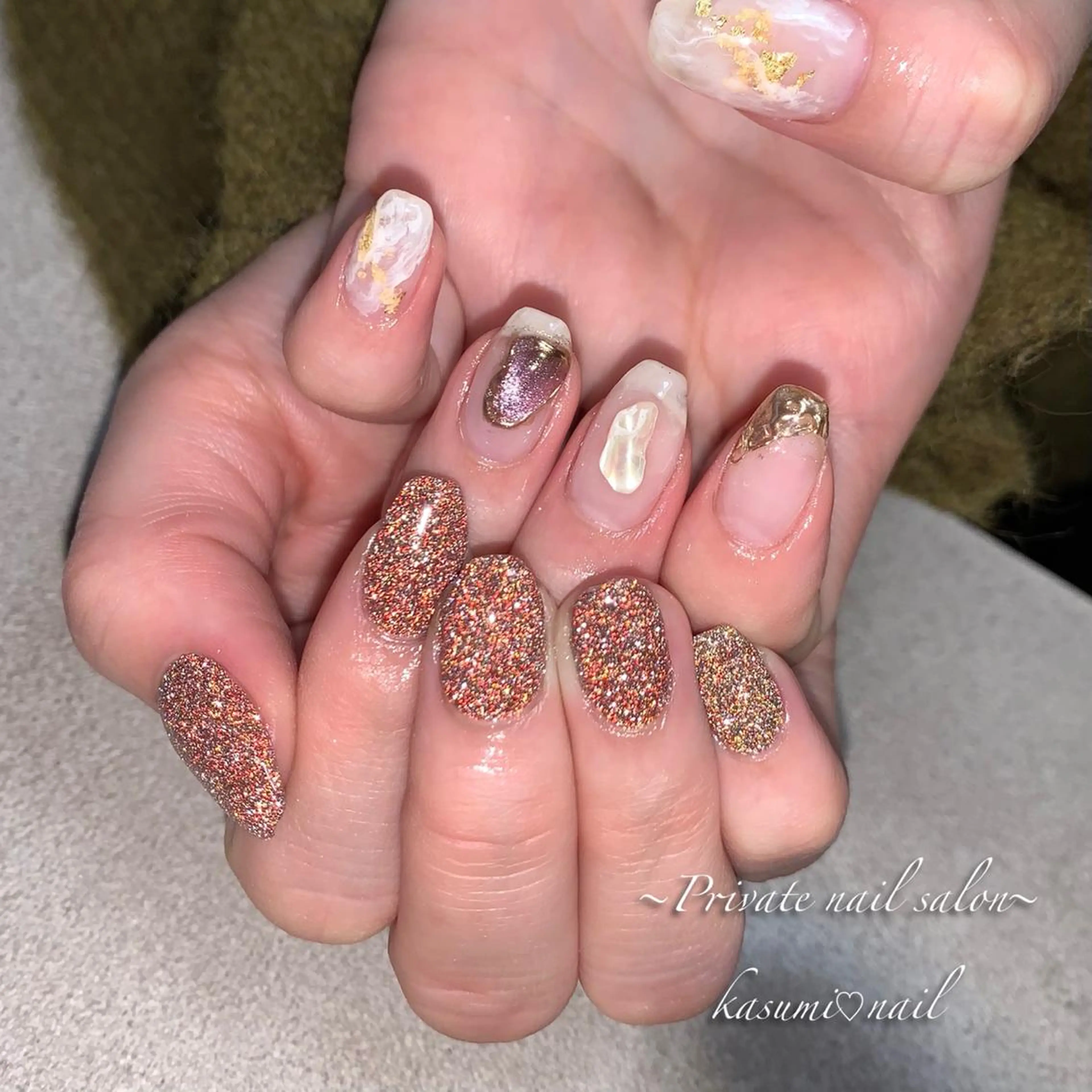 ネイル フラッシュネイル ミラーネイル ニュアンスネイル KASUMI♡ Nailのネイルデザイン