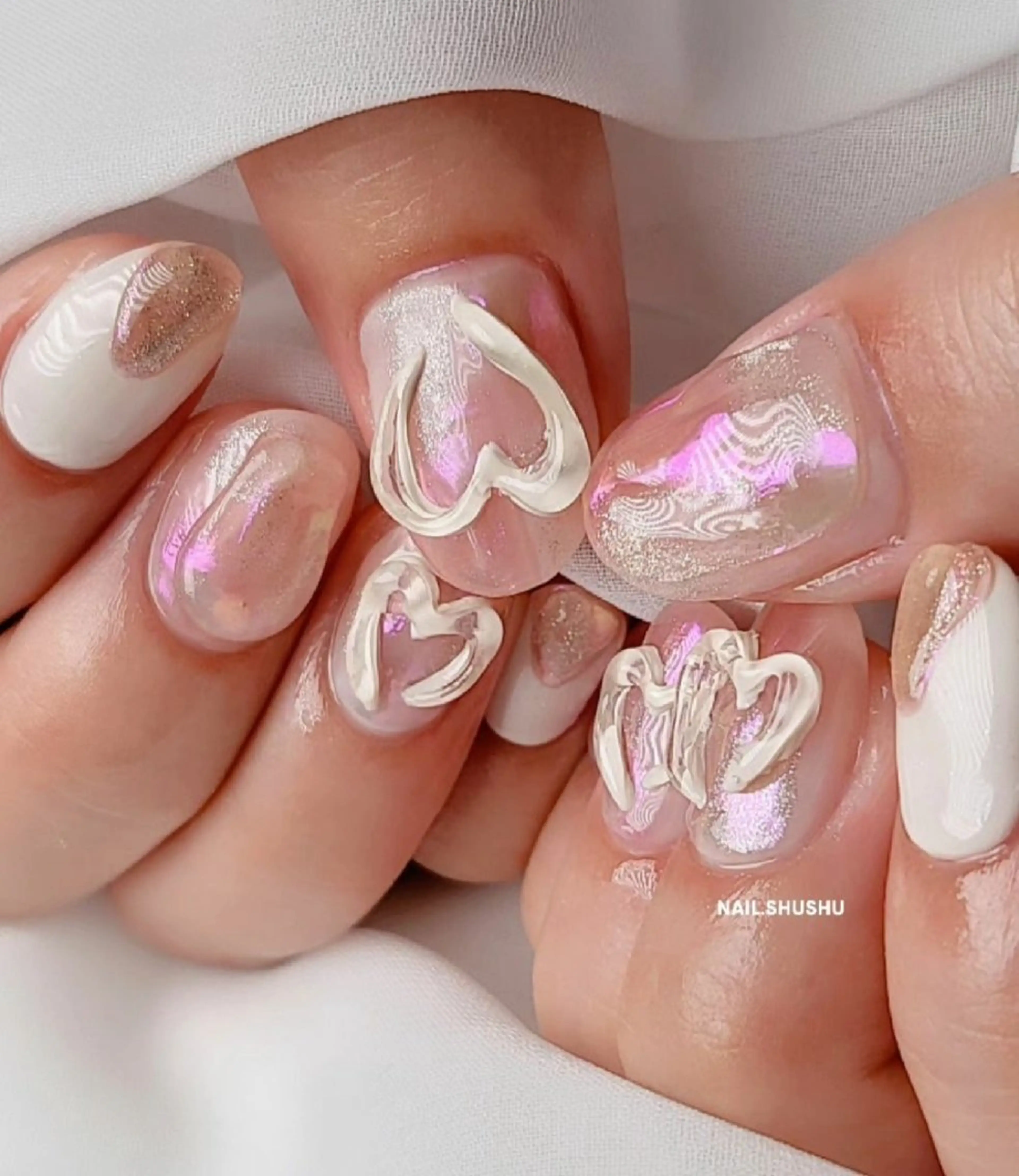 ネイル 持ち込み ニュアンスネイル ワンカラーネイル シンプルネイル 夏ネイル 3dパーツ/流行り 👧shushu❤️のネイルデザイン