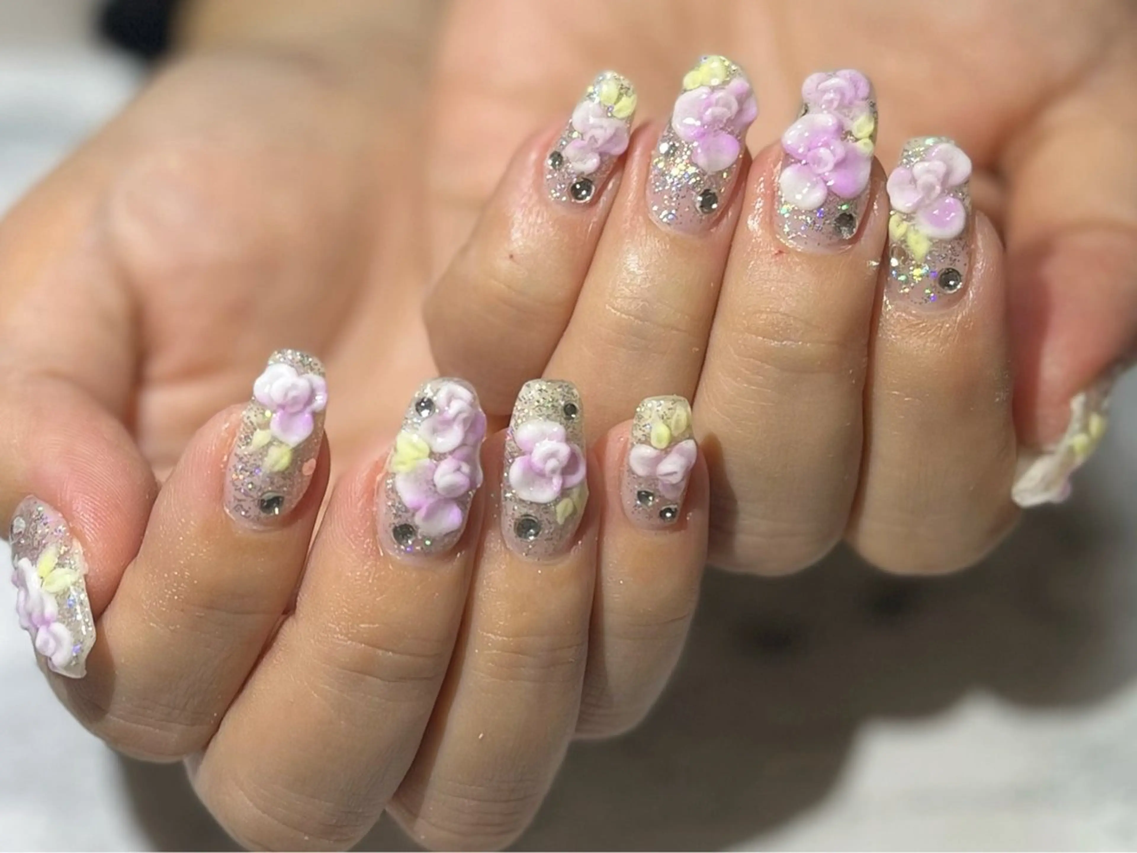 ネイル フラワーネイル フットネイル ニュアンスネイル シンプルネイル 冬ネイル ネイル フフラ所属・nail fufla ♡yamane♡のネイルデザイン