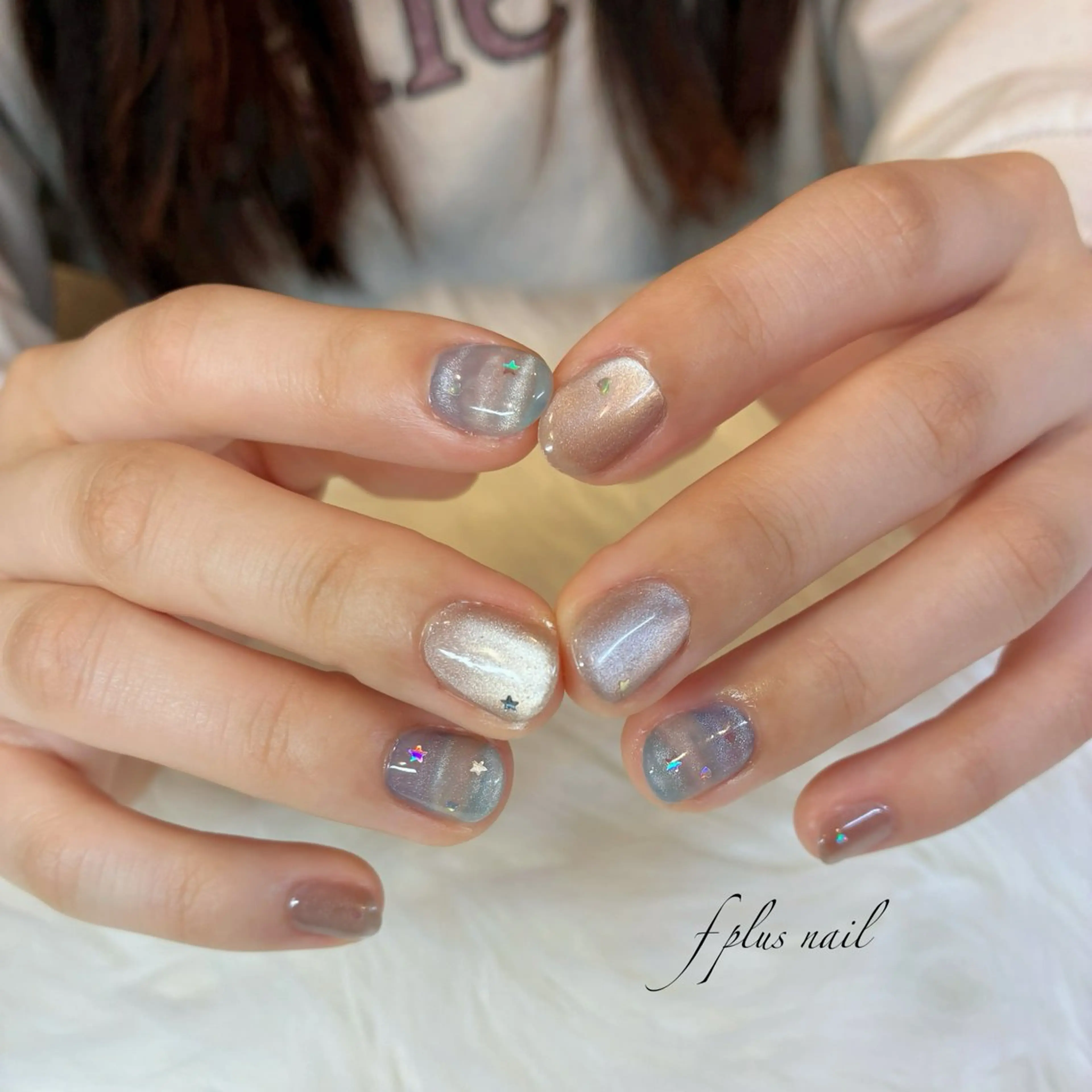 ネイル ボーダー ハンドネイル kanako nail🌷のネイルデザイン