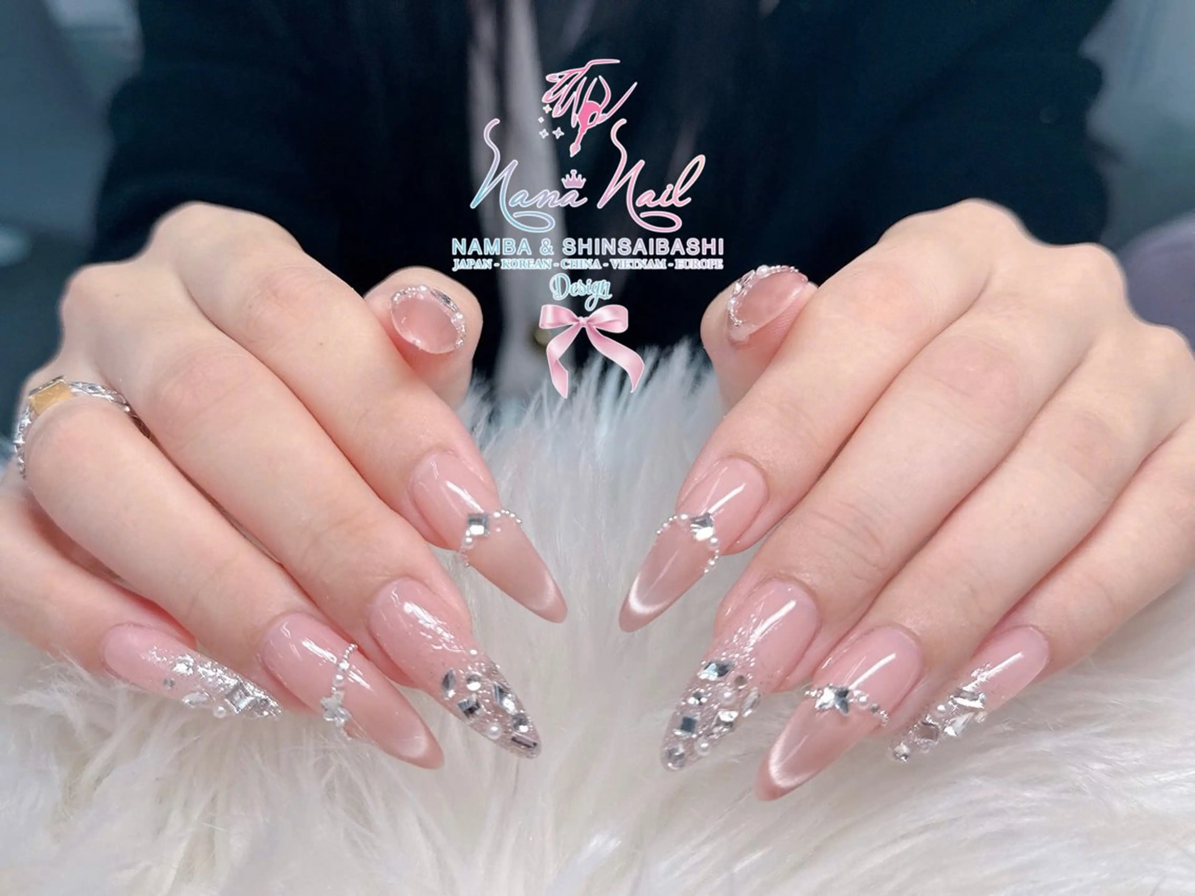 ネイル チークネイル 桜ネイル フラッシュネイル フットネイル ジェルネイル ハンドネイル リナネイル アメ村心斎橋店のネイルデザイン