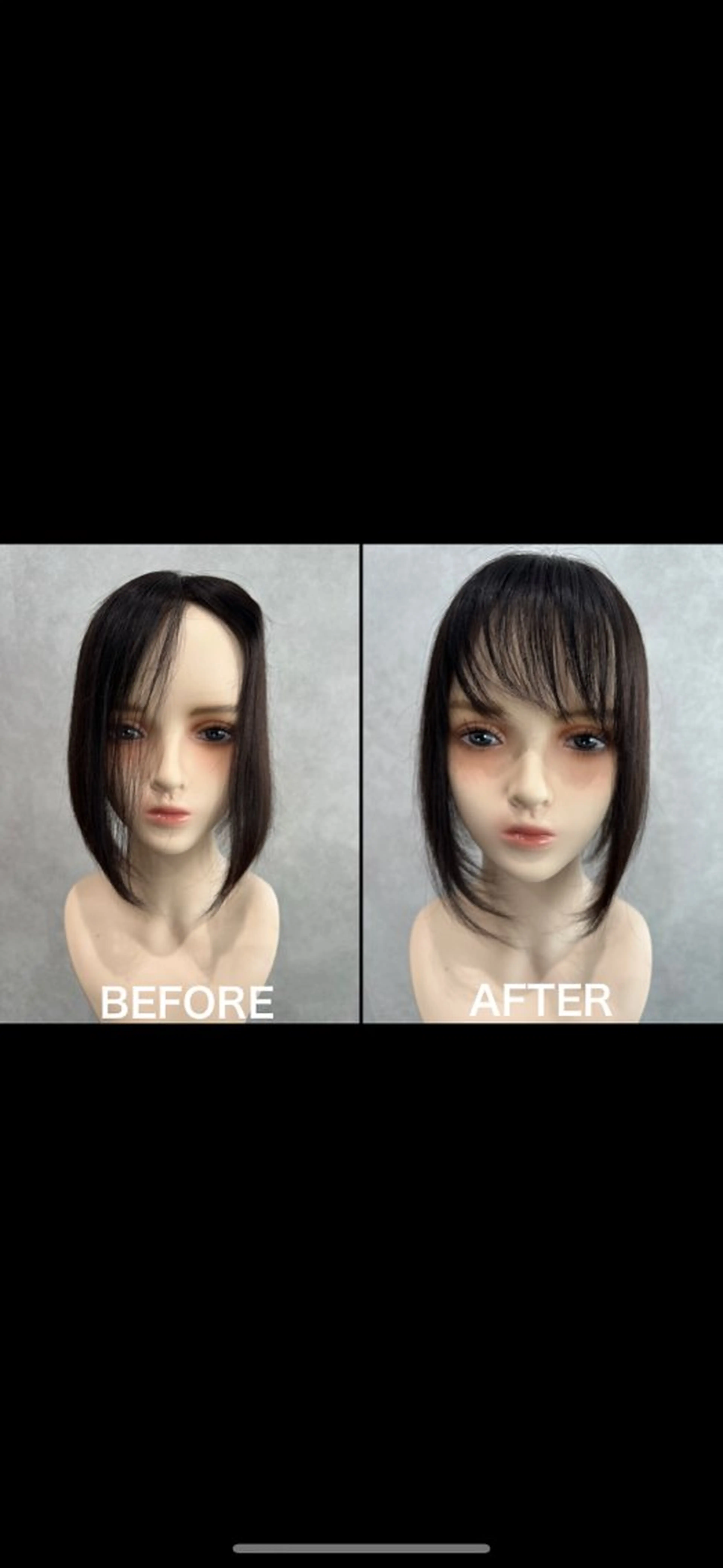 部分ウィッグ似合わせカットの写真