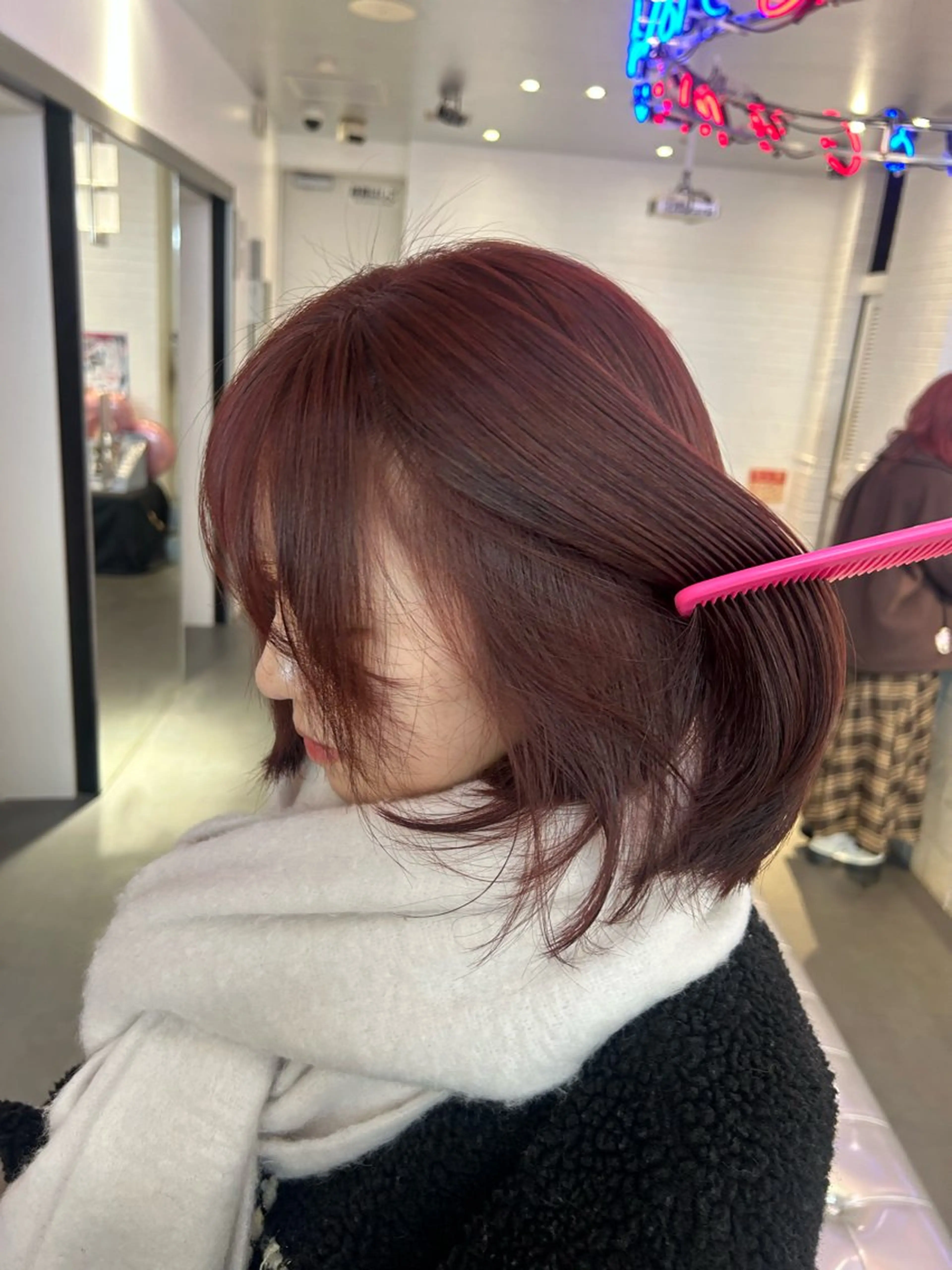 ミディアム カラー ヘアアレンジ ブラウンカラー レッドカラー ヘアカラー ブリーチ 🎀 エクステ ♡さや♡のヘアスタイル