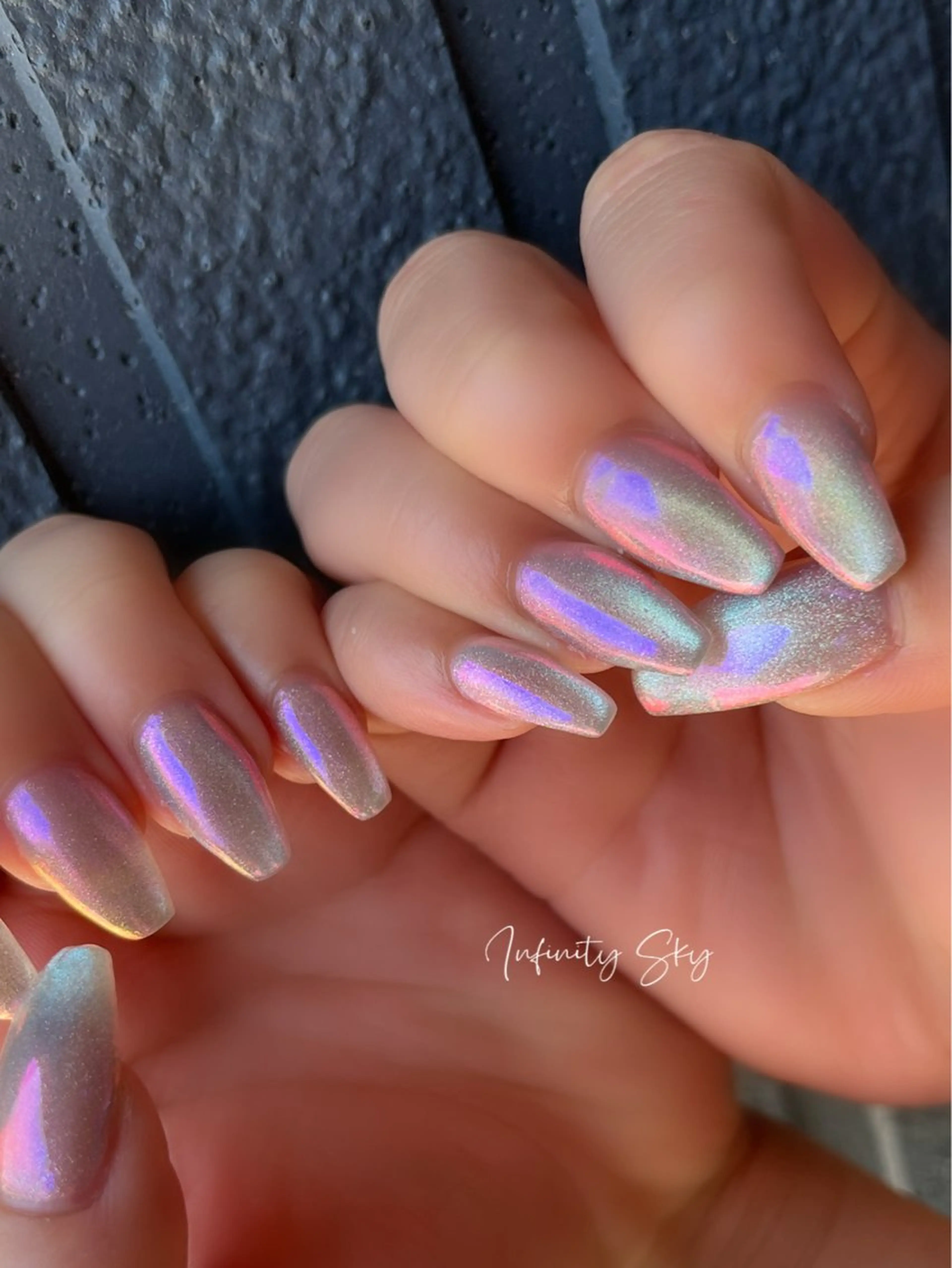 ネイル オーロラネイル マグネットネイル infinity skyのネイルデザイン