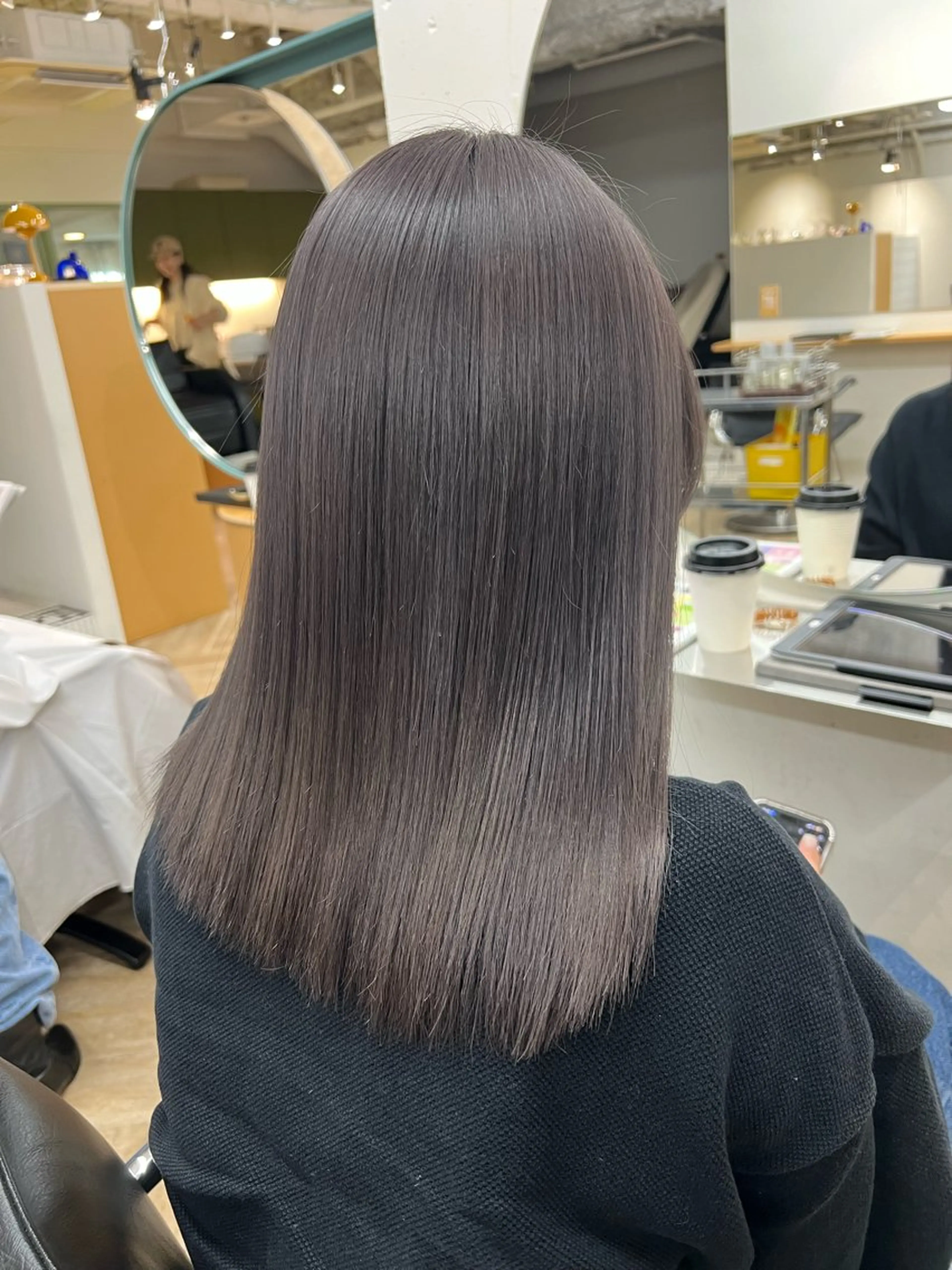 ミディアム カラー カット ヘアカラー トリートメント ベージュ/髪質改善 新潟/万代/井上佑のヘアスタイル