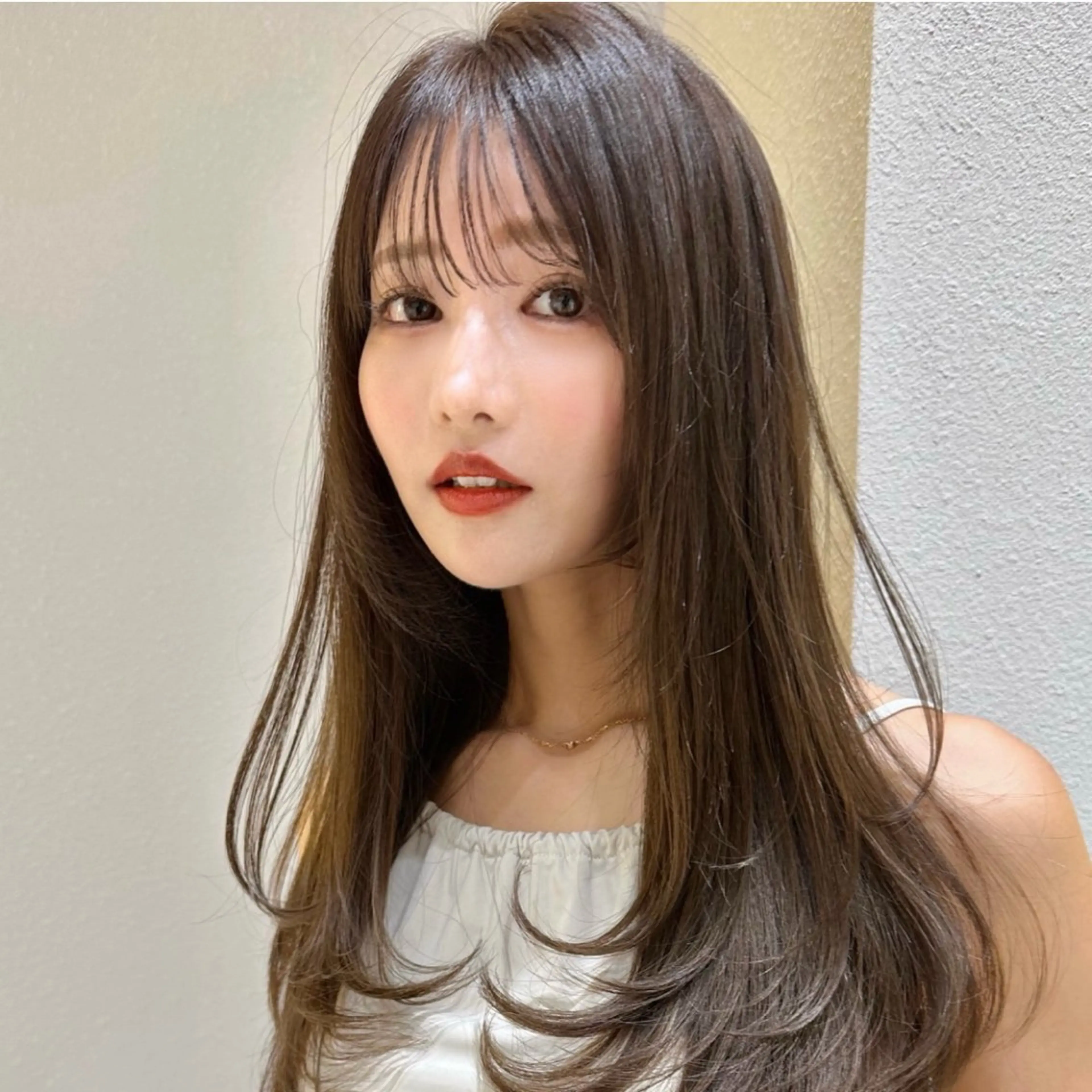 ロング カラー カット ヘアカラー 縮毛矯正 トリートメント レイヤー|縮毛矯正 |韓国ボブ|岡田洸太のヘアスタイル