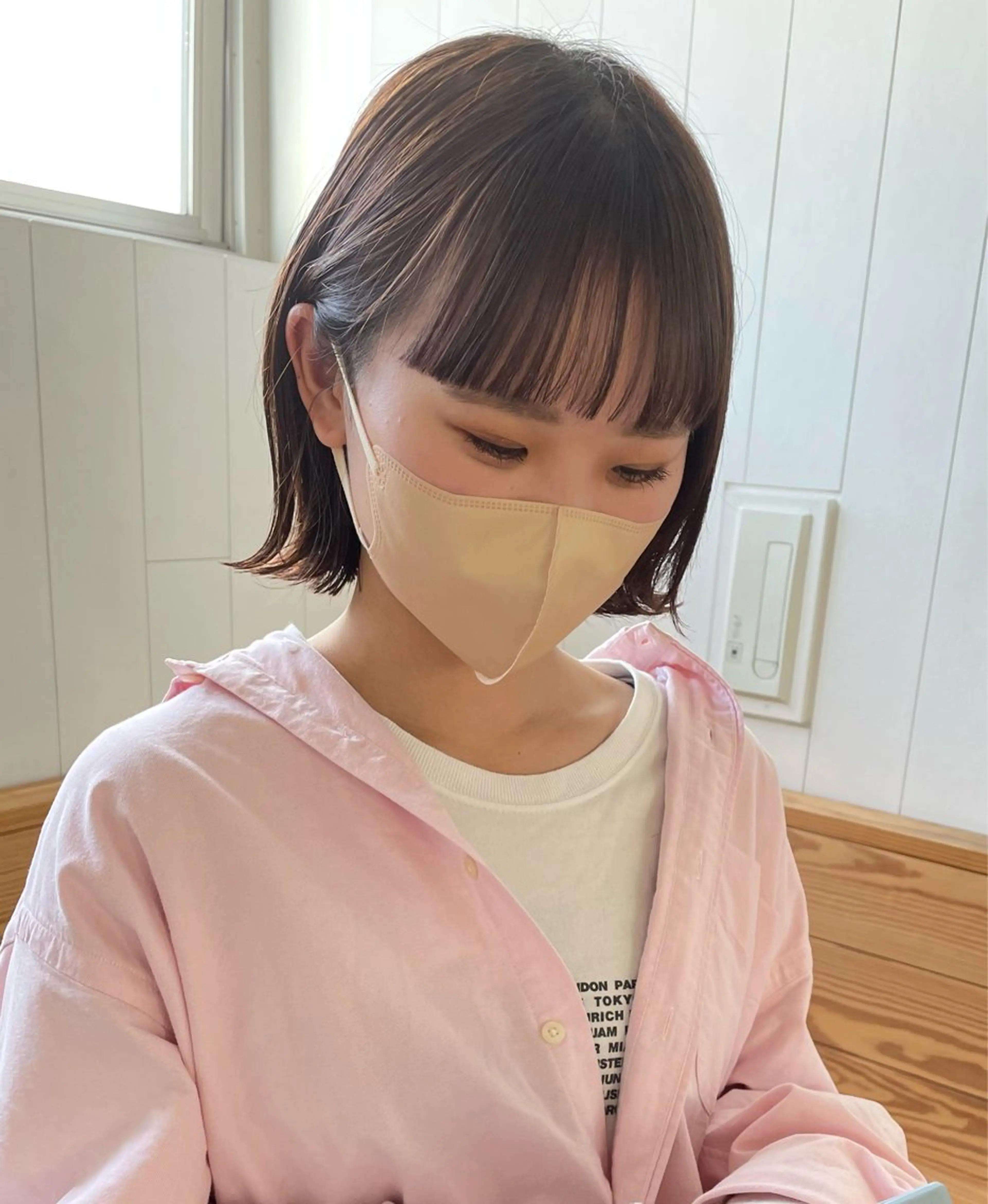ショート カラー ベージュカラー ボブ カット ヘアカラー トリートメント パーマ/パーマ落とし 【Kouta】のヘアスタイル