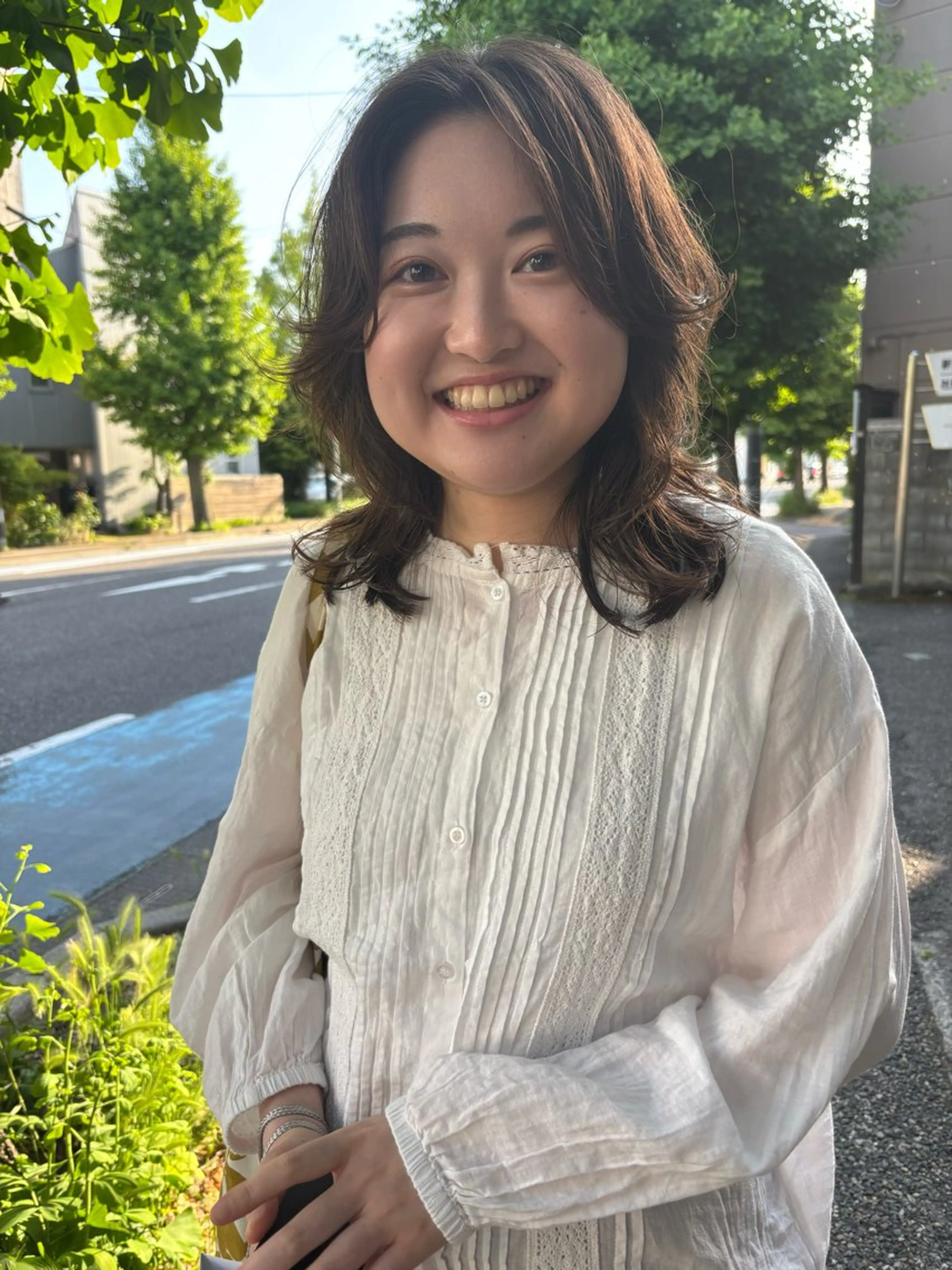ミディアム パーマ 小日向 沙織のヘアスタイル