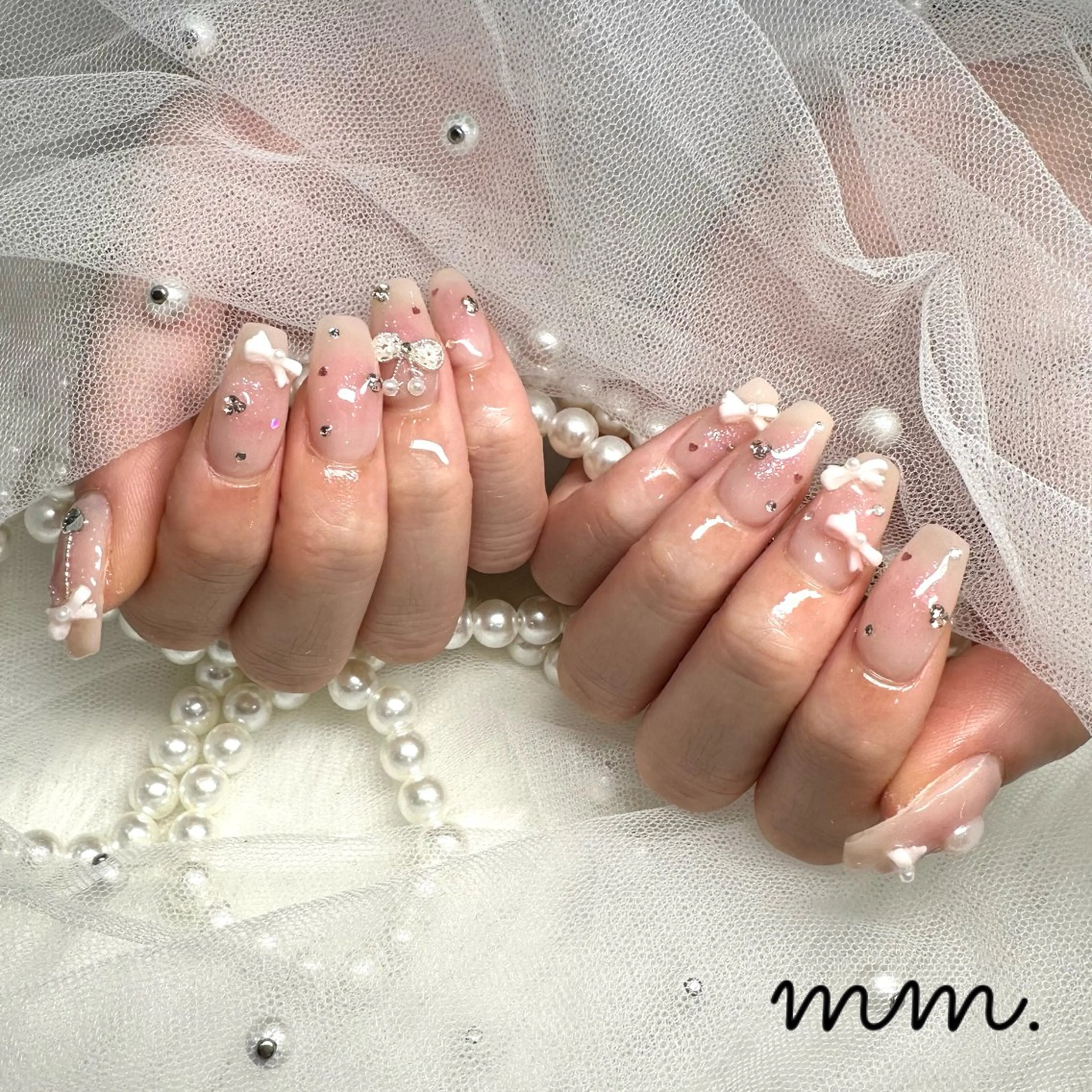 ネイル ハンドネイル 🩷🩵mm.大宮 Riyo🧸🩵🩷のネイルデザイン