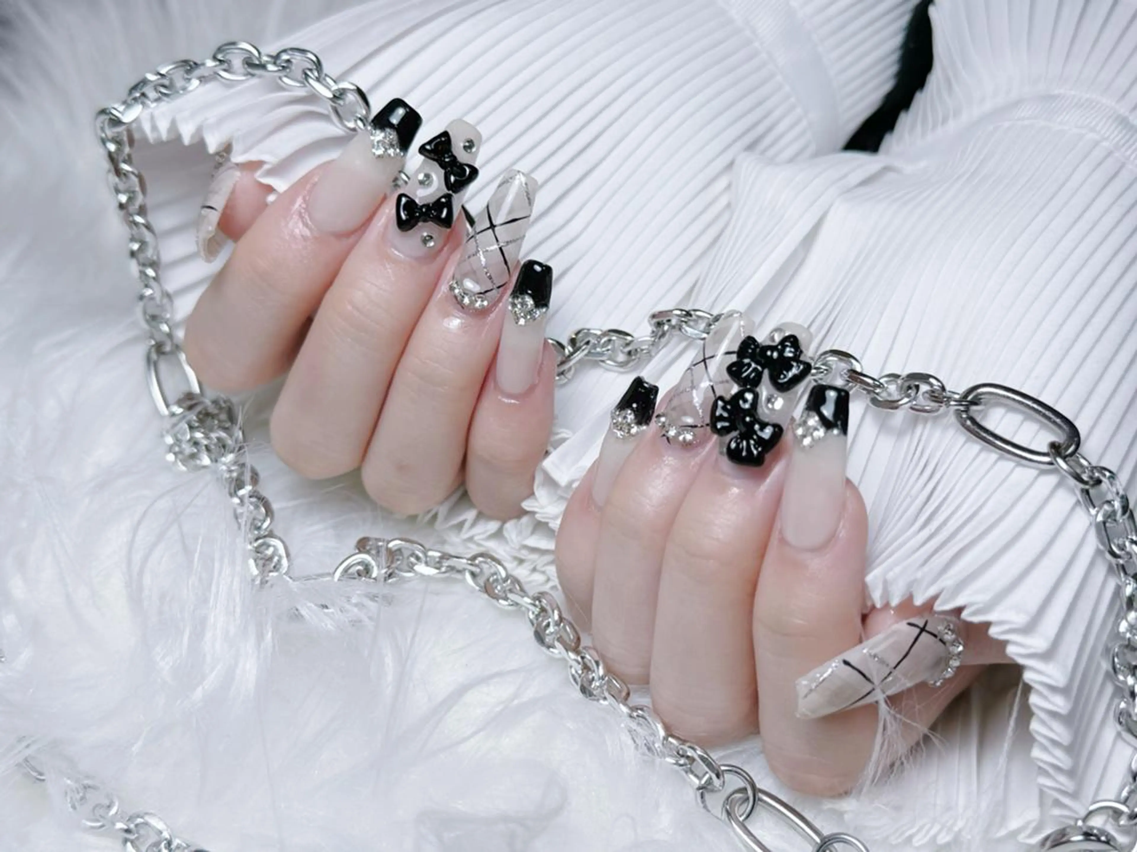 🎀❤️‍🔥チップ長さだし10本+デザインやり放題(アート10本)コース【500円パーツまでつけ放題】オフ無しの写真