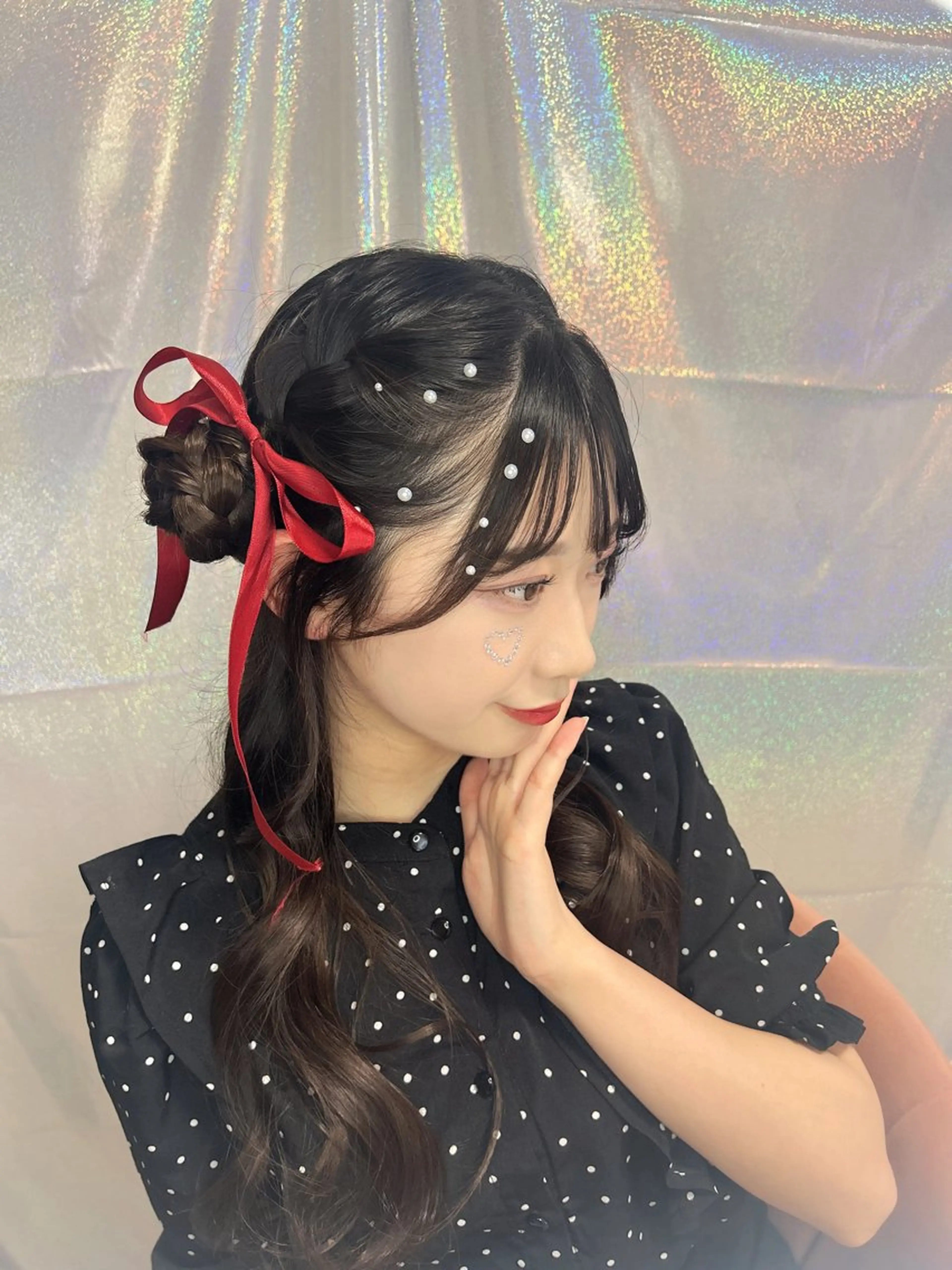 💝ライブ参戦当日にかわいく💝激盛れヘアアレンジ🫧🎀の写真