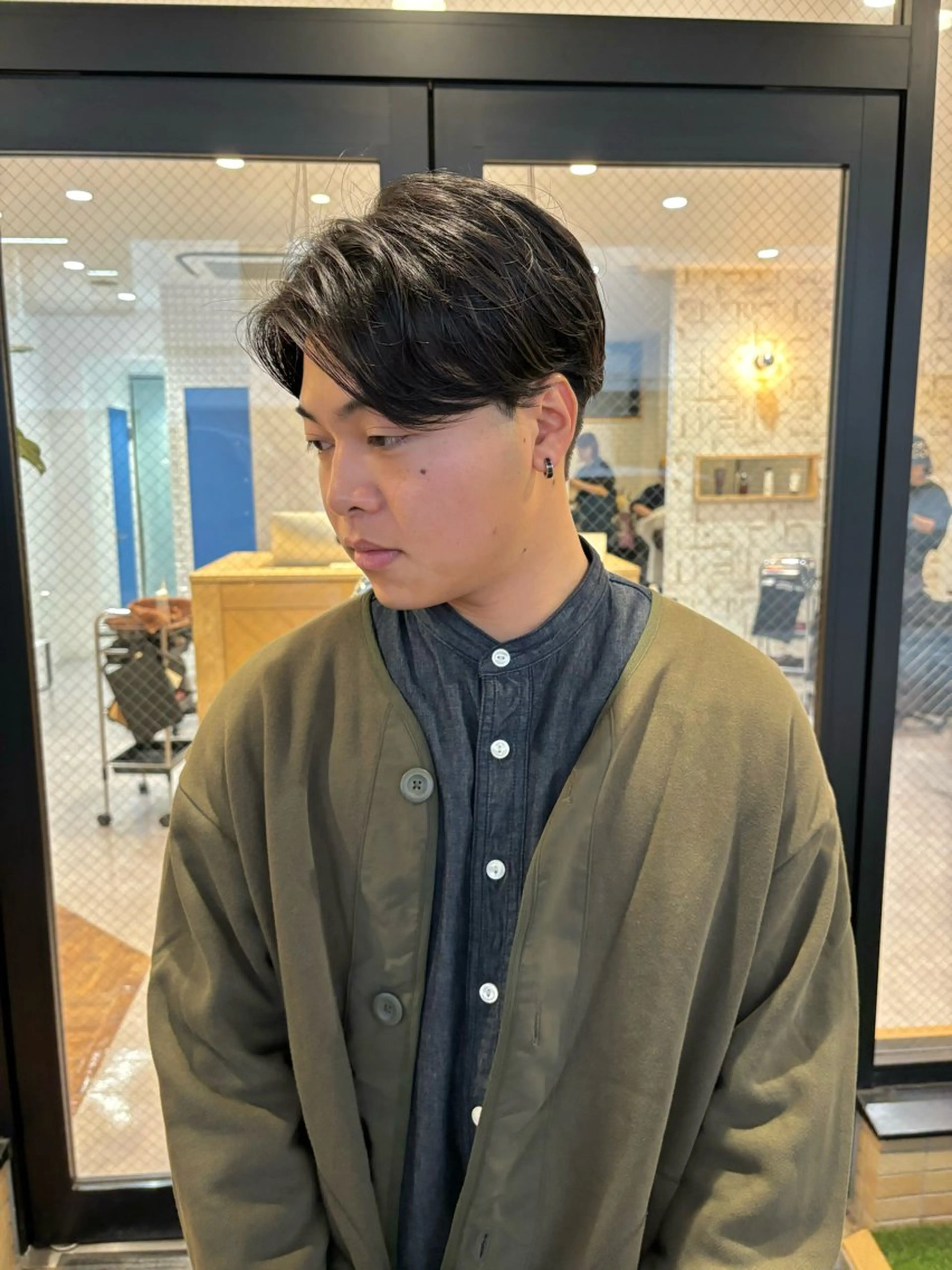 パーマ メンズ センターパート メンズパーマ ニュアンスパーマ カット パーマ 【メンズショート 特化】村斎 伶次のヘアスタイル