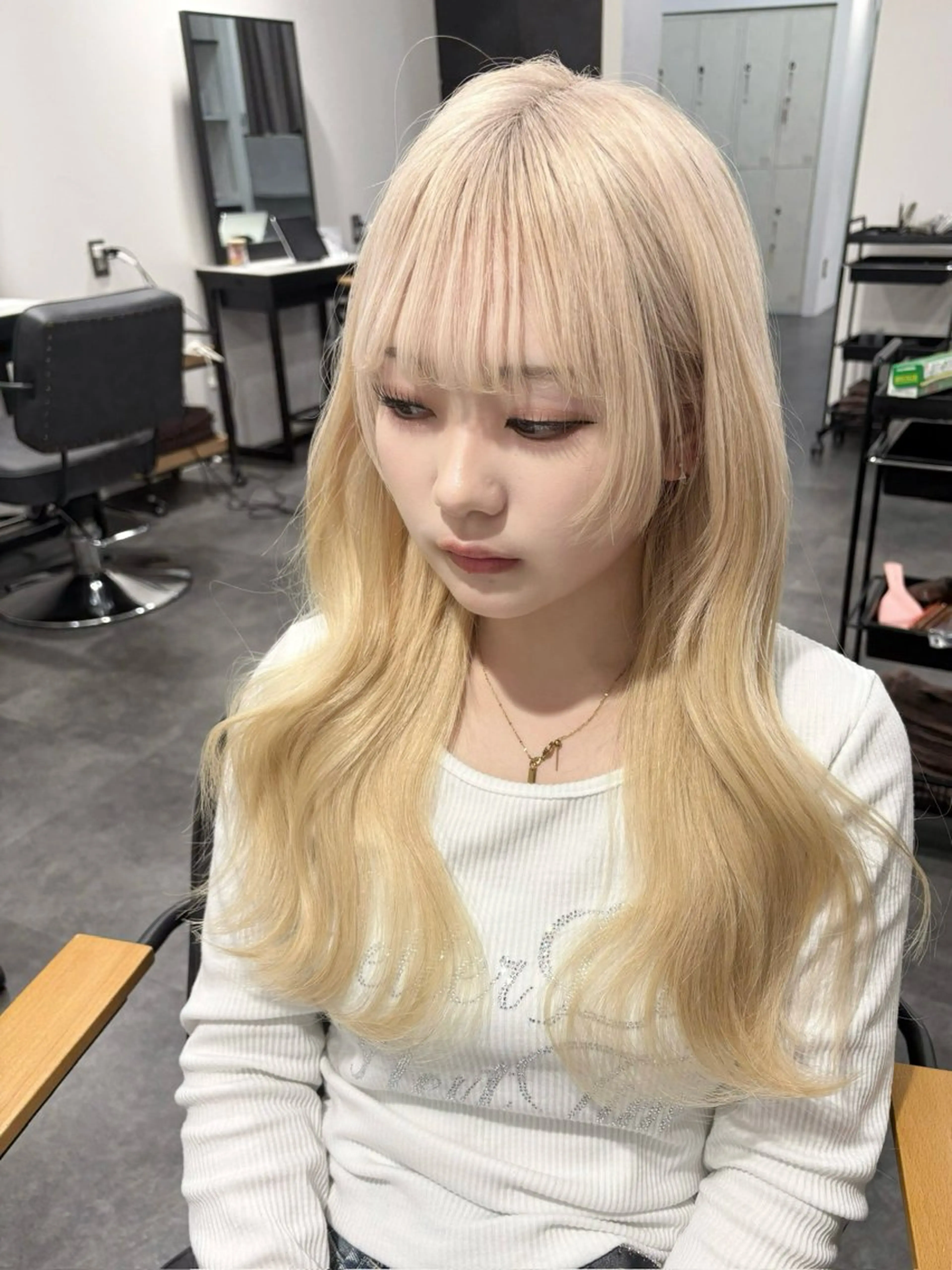 セミロング プルエクステ エクステ ヘアカラー エクステ プルエクステ 代表のヘアスタイル