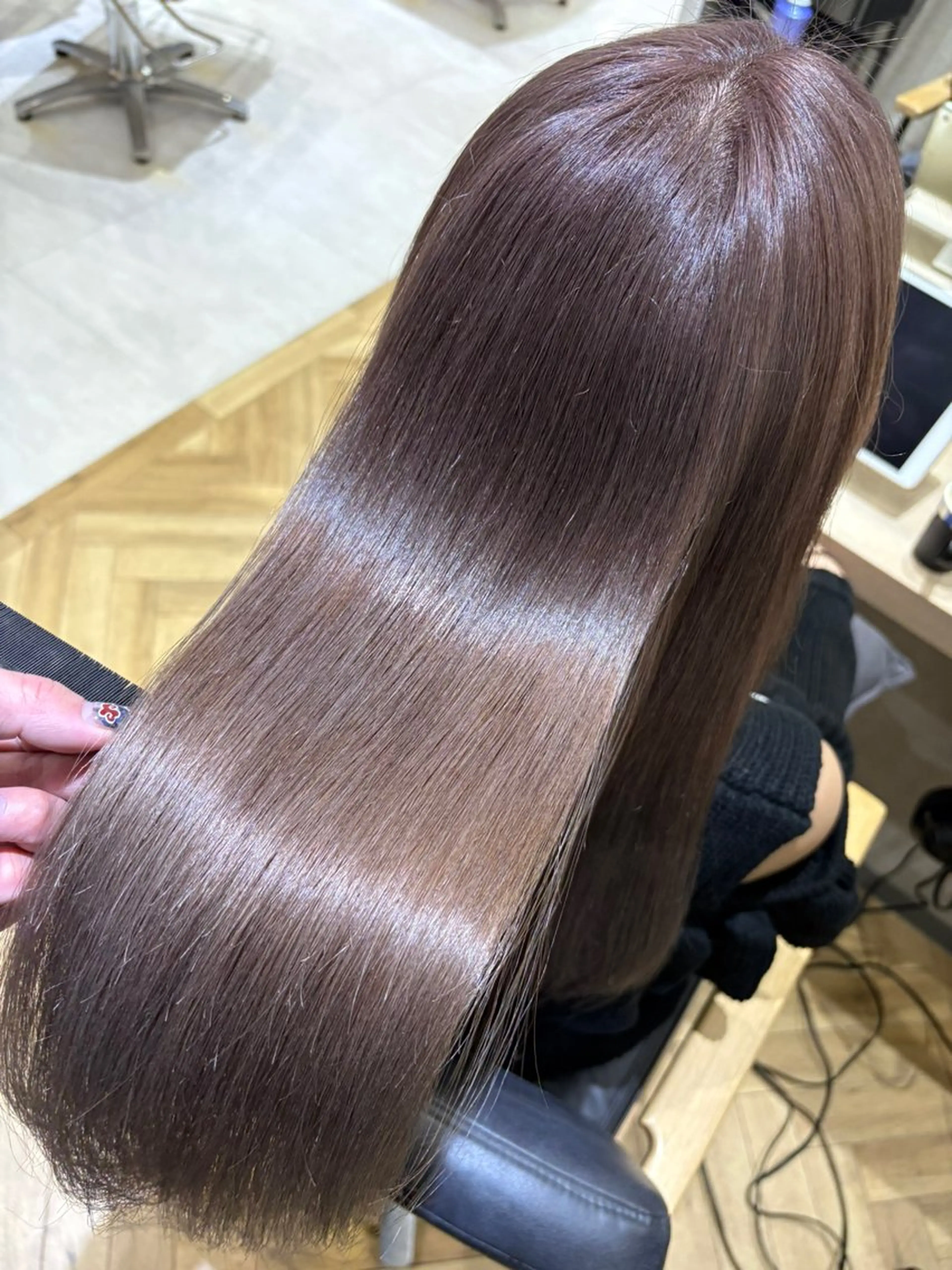 セミロング トリートメント ✨髪質改善/顔周りカ ット/縮毛矯正✨三隅のヘアスタイル