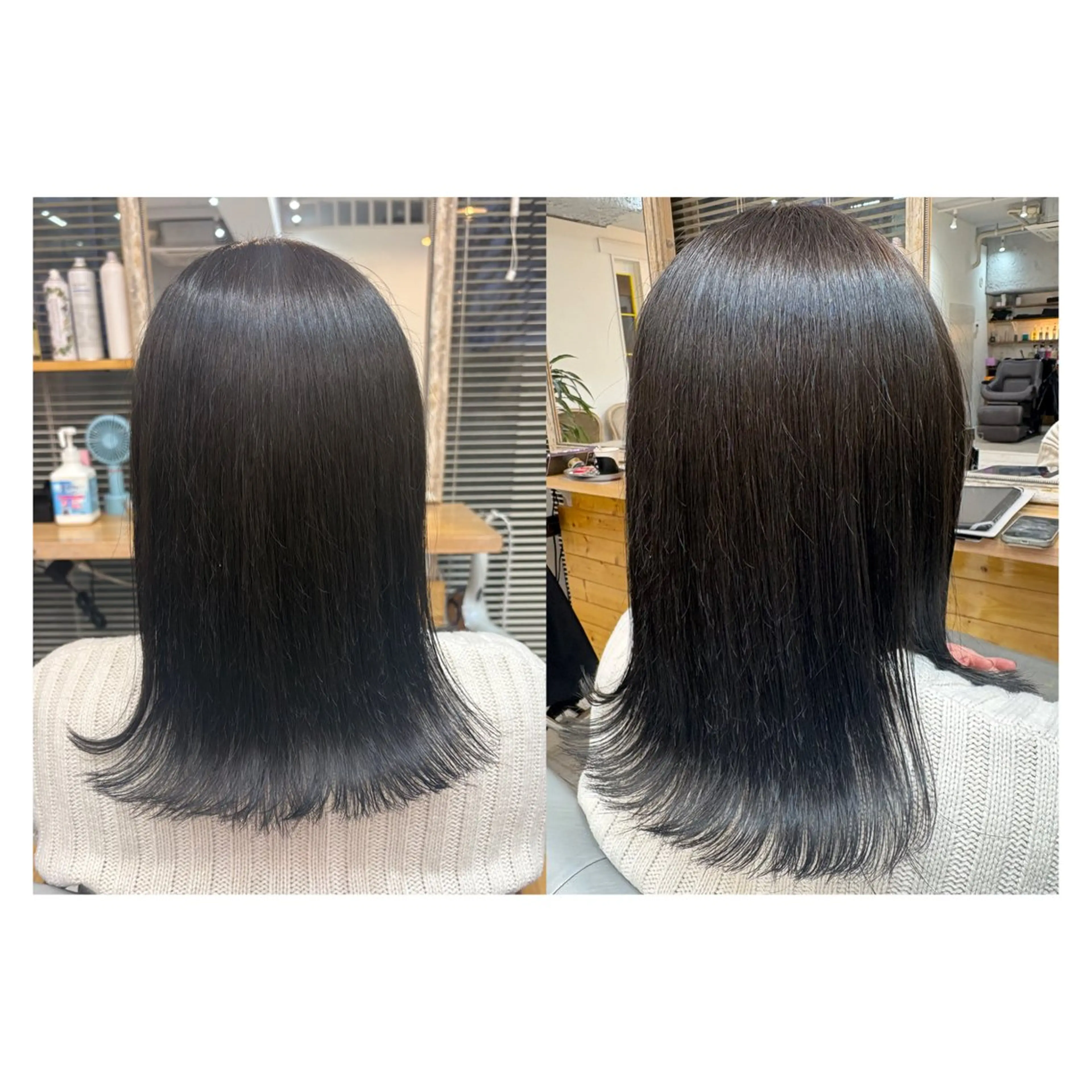 セミロング レイヤーカット・ 縮毛矯正 星野のヘアスタイル