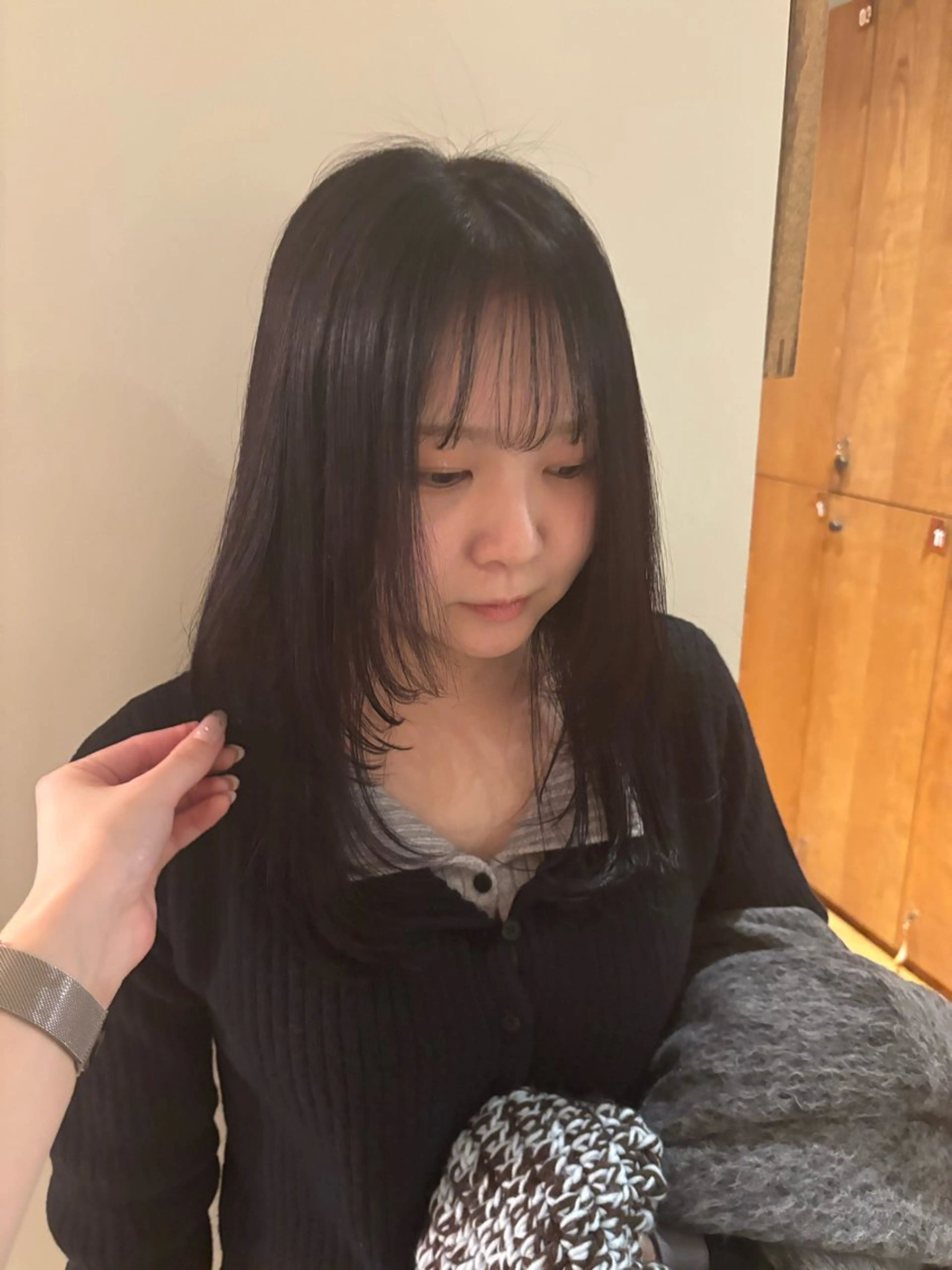 ロング カラー ハイトーンカラー レイヤーカット 艶カラー／髪質改善ス トレート／羽菜のヘアスタイル