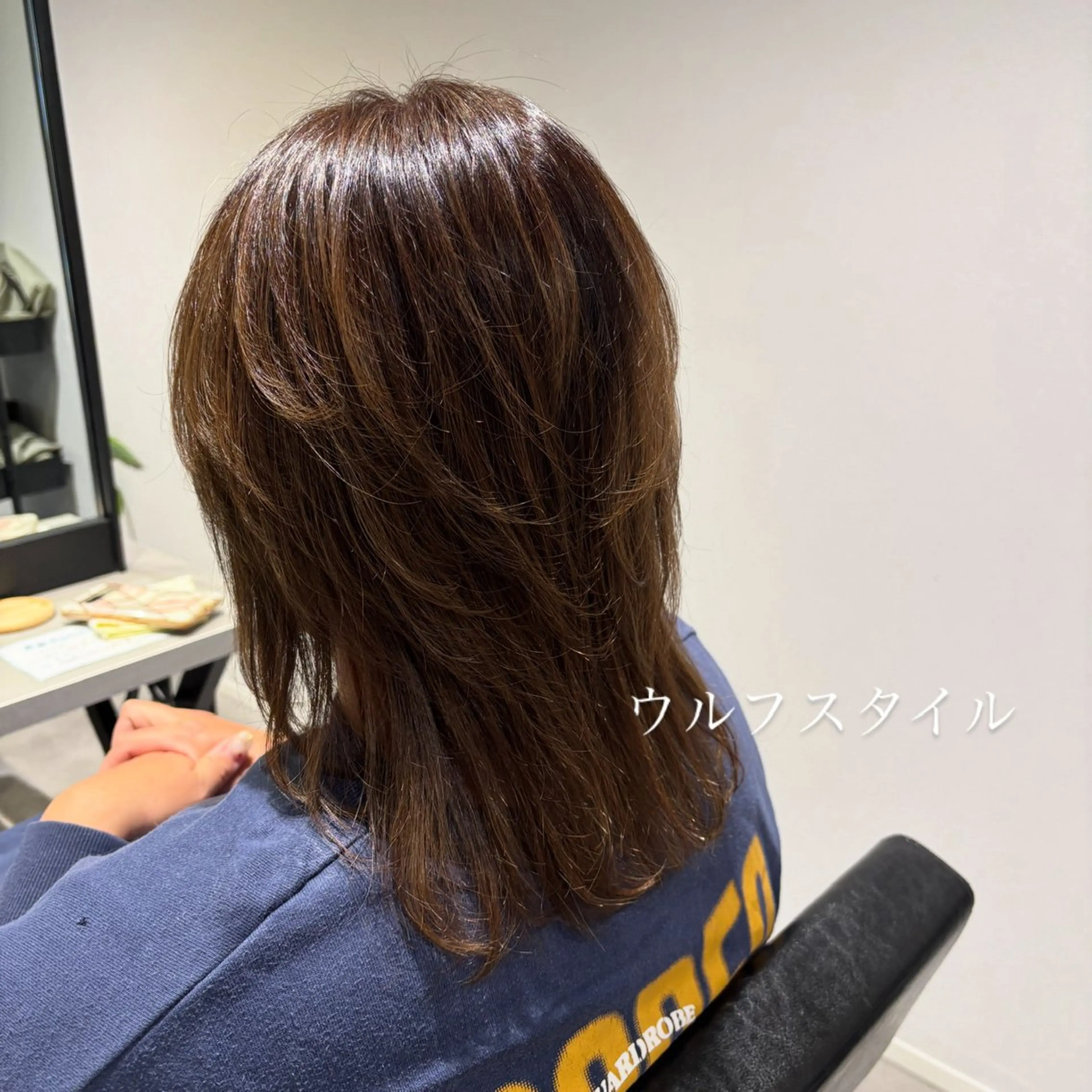 ロング ウルフカット カット ヘアカラー トリートメント YURINO /ボブ ベージュ/ハイトーンのヘアスタイル