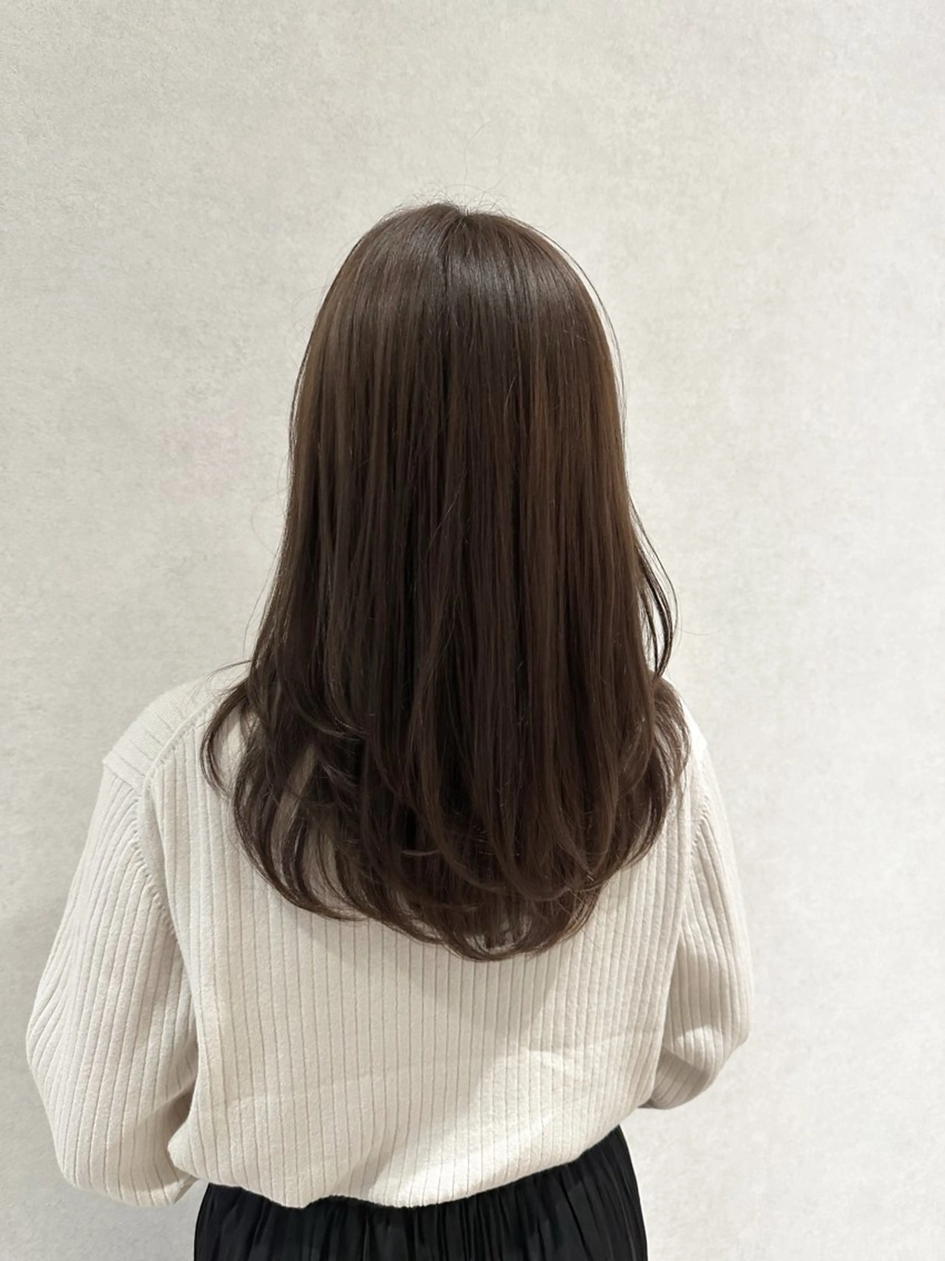 ミディアム カラー カット ヘアカラー トリートメント レイヤー/ハッシュ 渋谷/サッタのヘアスタイル