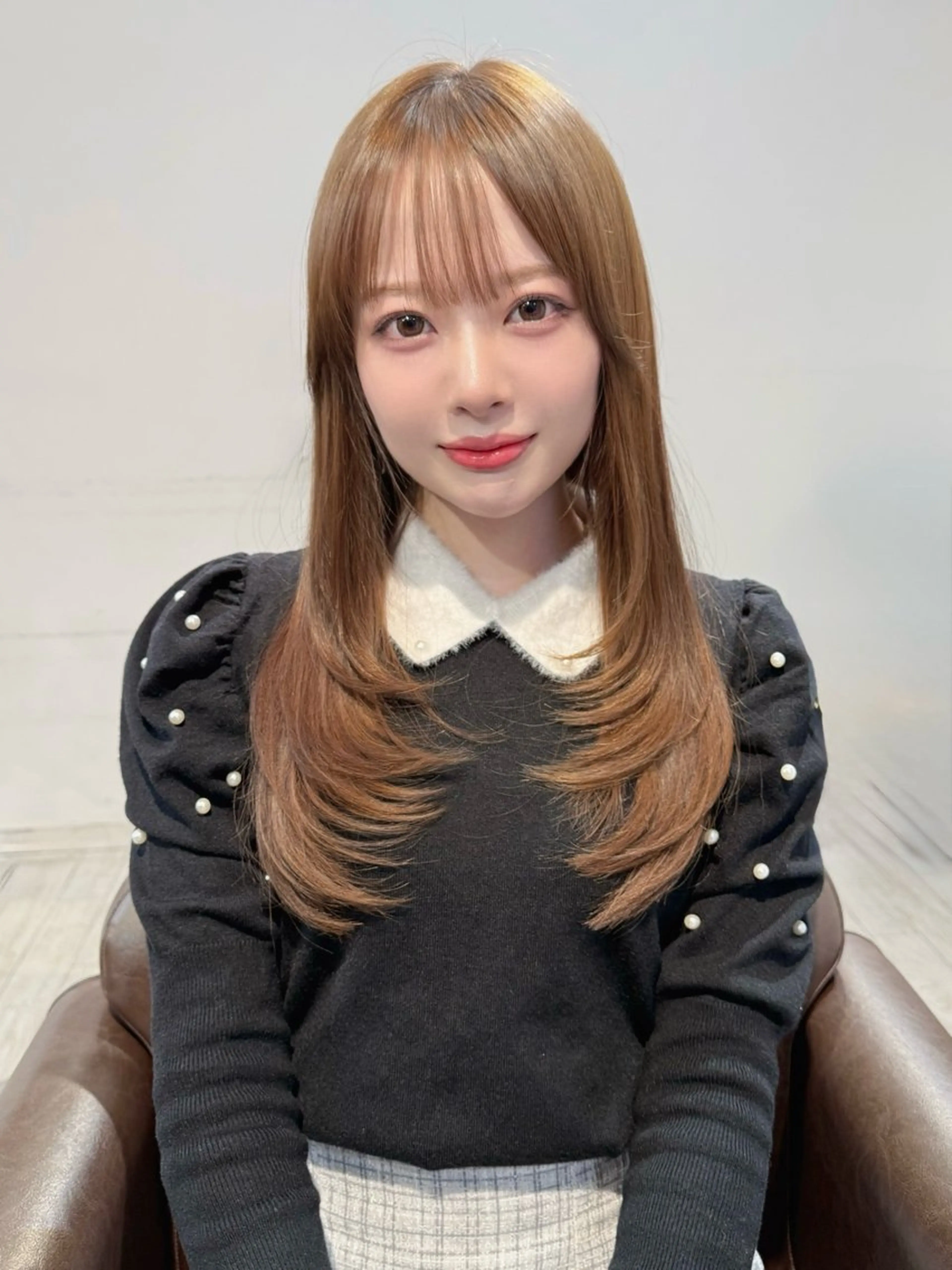 セミロング レイヤーカット カット トリートメント 大人可愛いレイヤー 大田のヘアスタイル