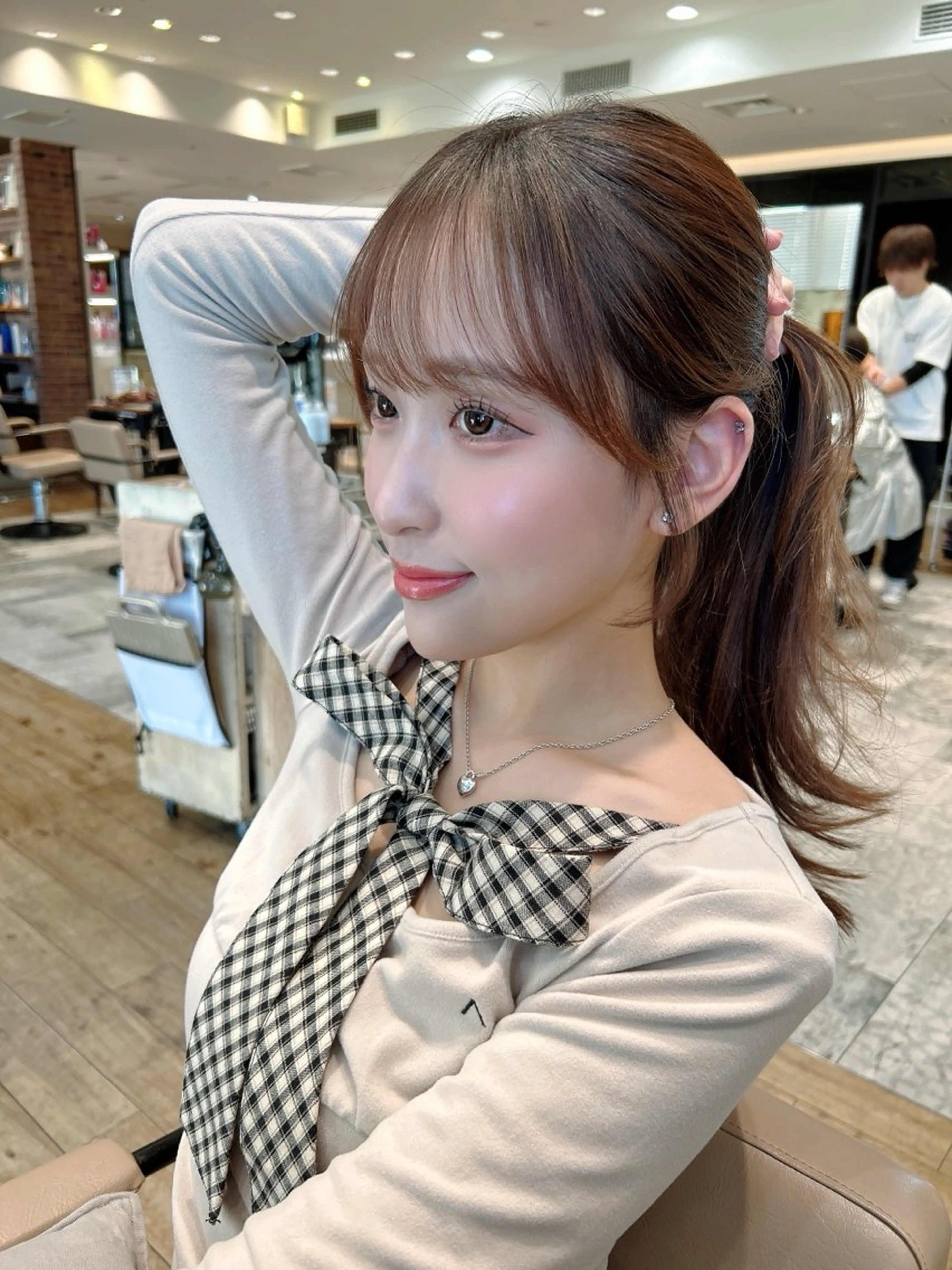 セミロング カラー パーマ カット 新宿✨顔周りカット 韓国ヘア/坂本亜裟海のヘアスタイル