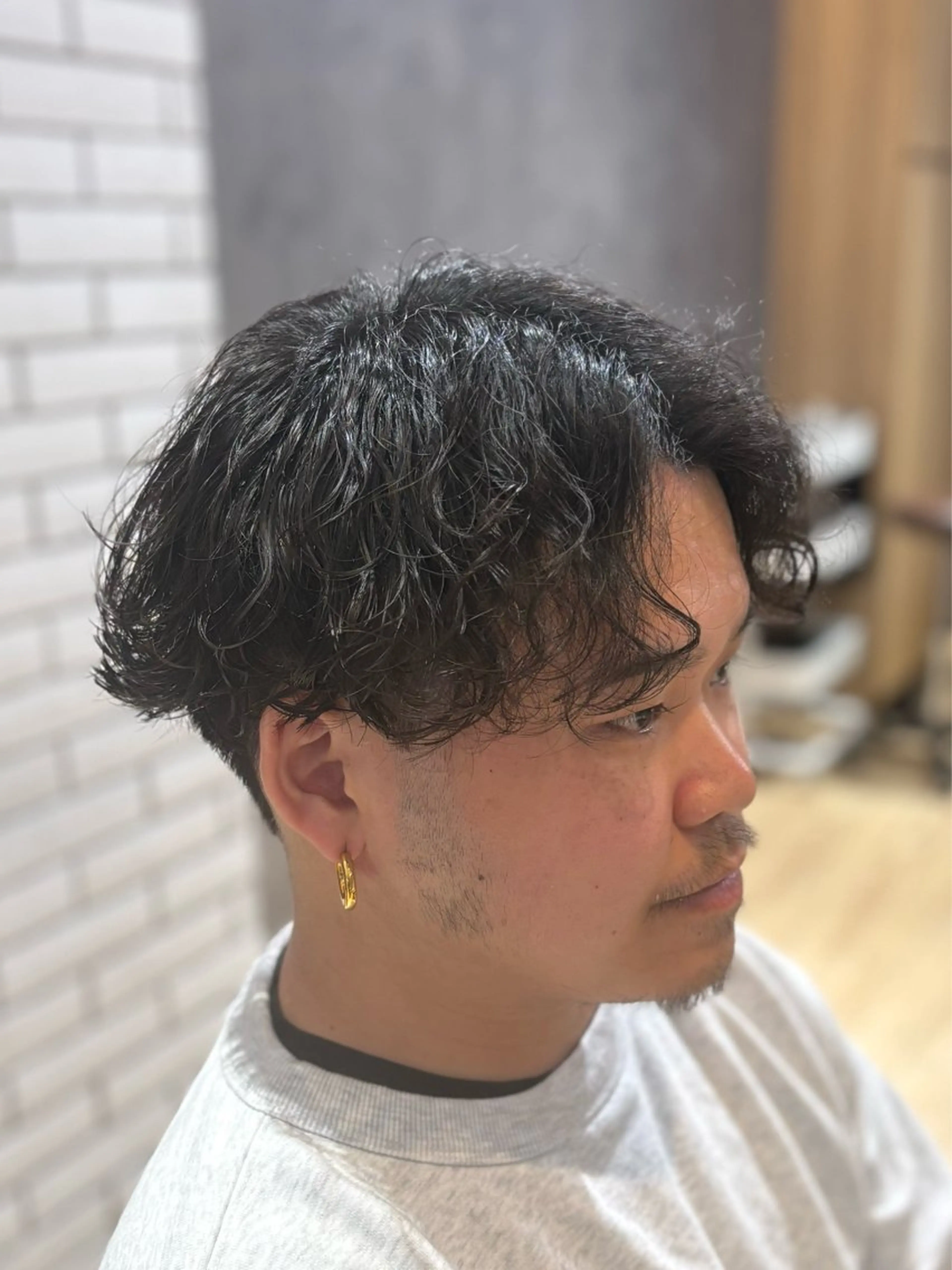 パーマ メンズ カット パーマ メンズカット/センタ ーパート /マミヤのヘアスタイル