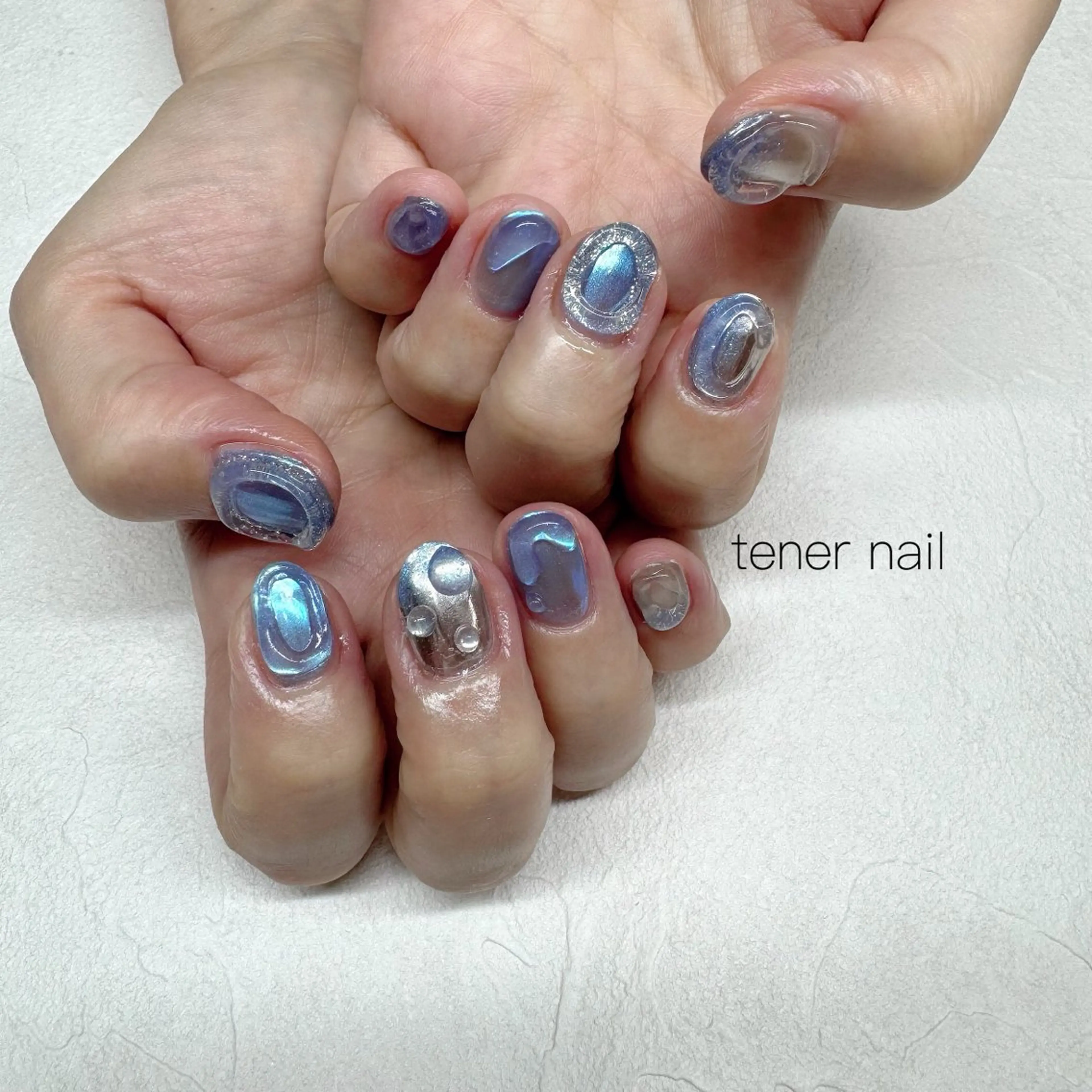 ネイル オーロラネイル ぷっくりネイル ハンドネイル tener  nail  テネルネイル所属・テネルネイル tener nailのネイルデザイン