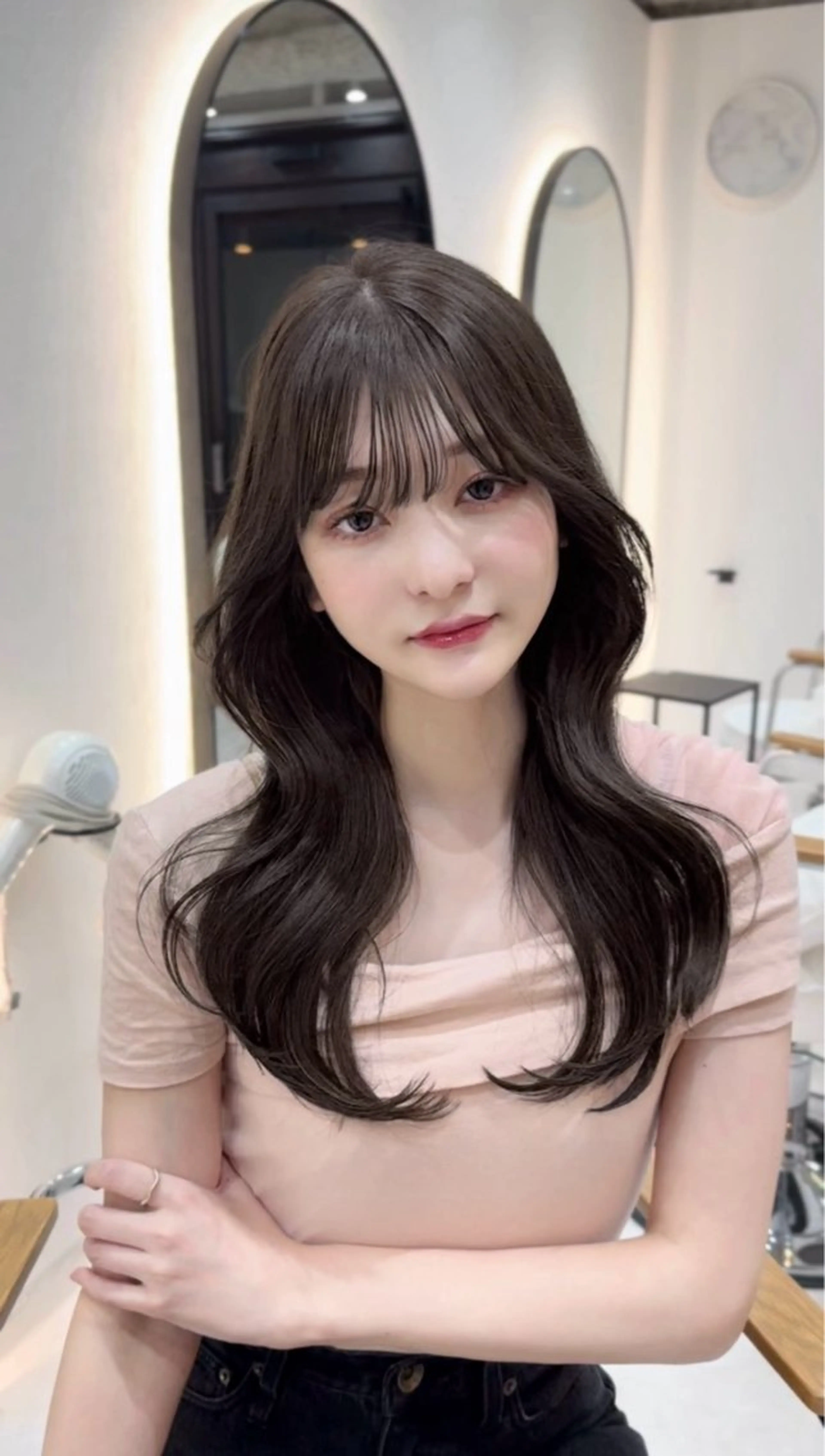 ロング カット ヘアカラー トリートメント 韓国ヘア🩶侑矢 艶髪透明感/福岡のヘアスタイル