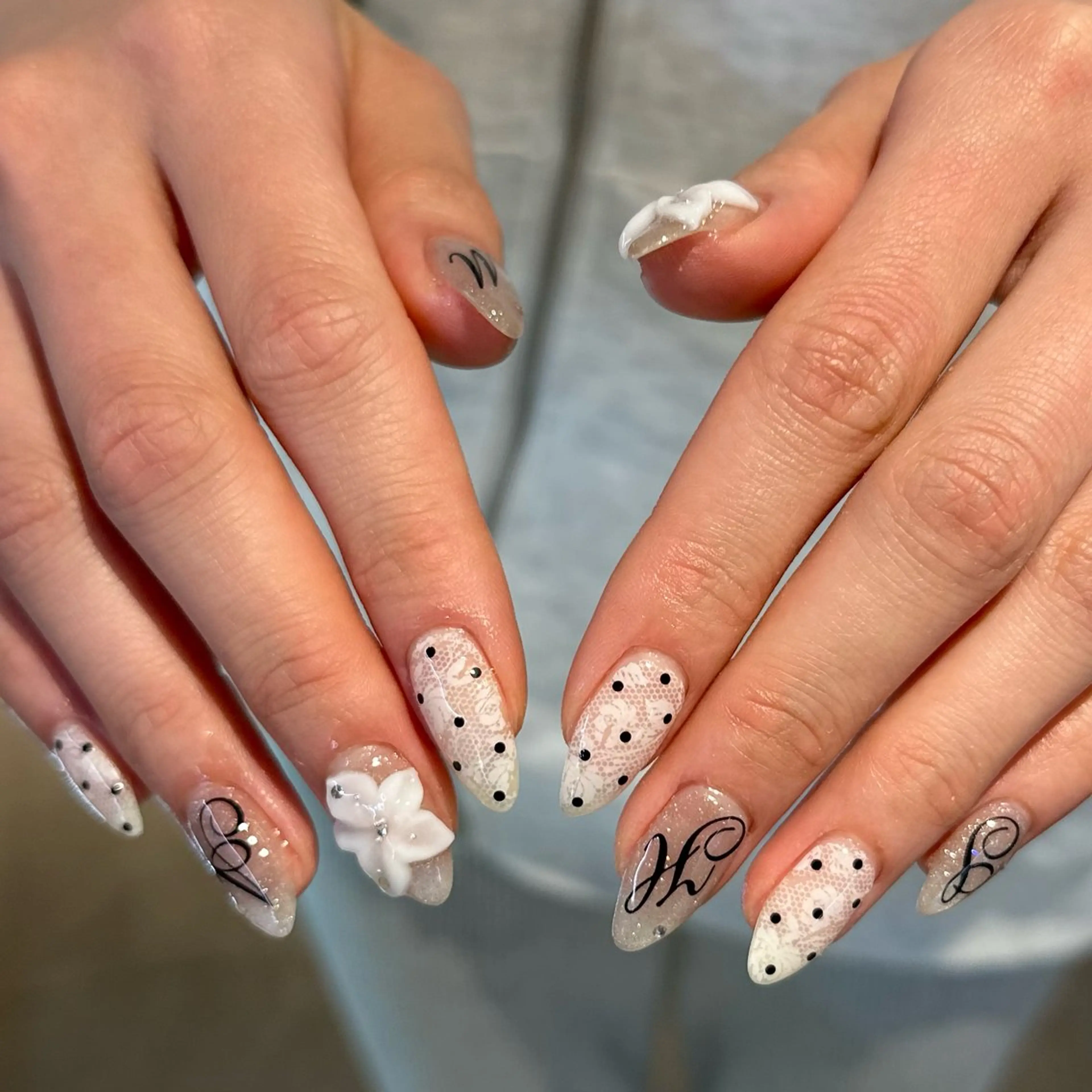 ネイル ドット フラッシュネイル フラッシュマグ フラワーネイル ジェルネイル ハンドネイル fukuyasu rikaのネイルデザイン