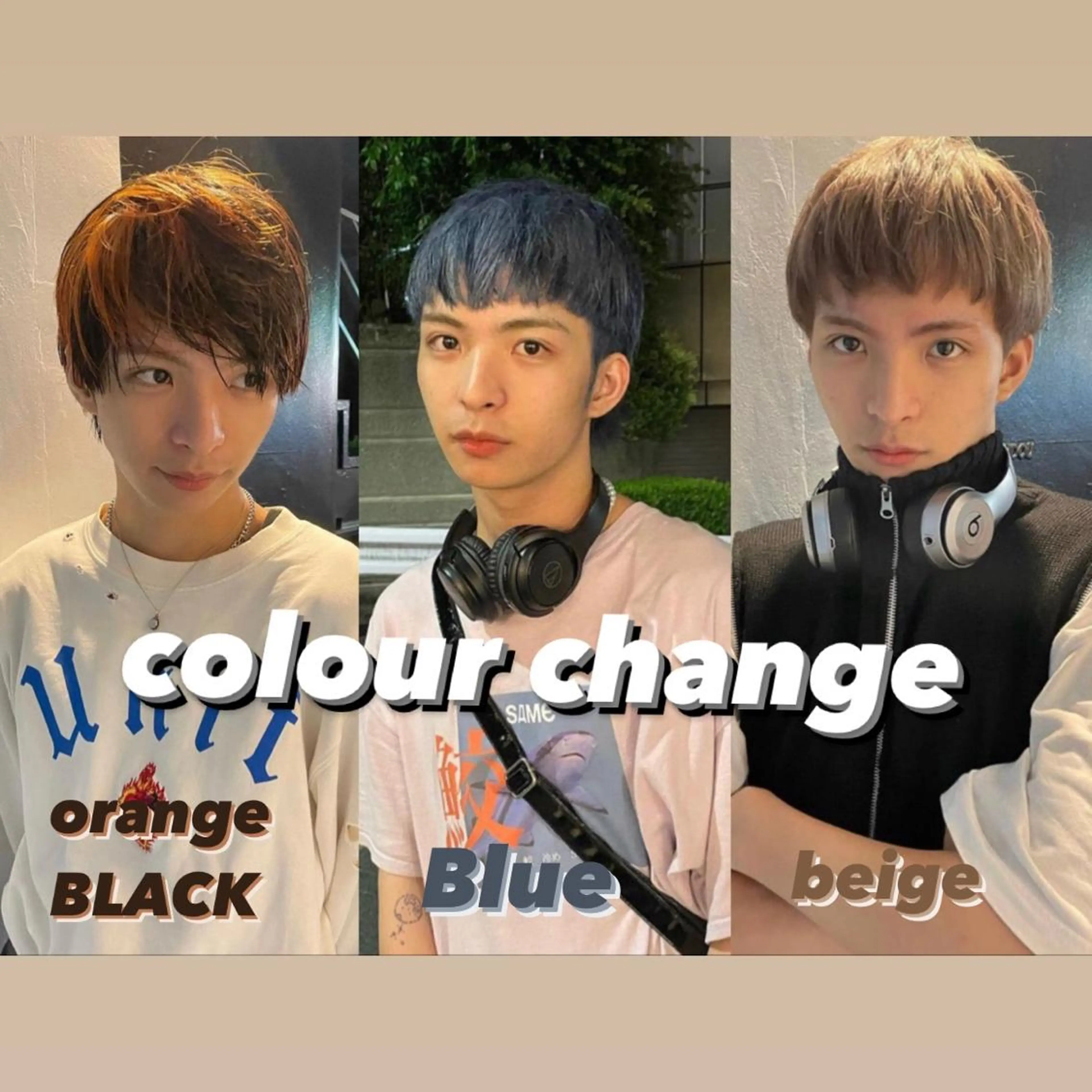 ショート カラー ヘアアレンジ メンズ スパイラルパーマ 🌐hina⭐️のヘアスタイル