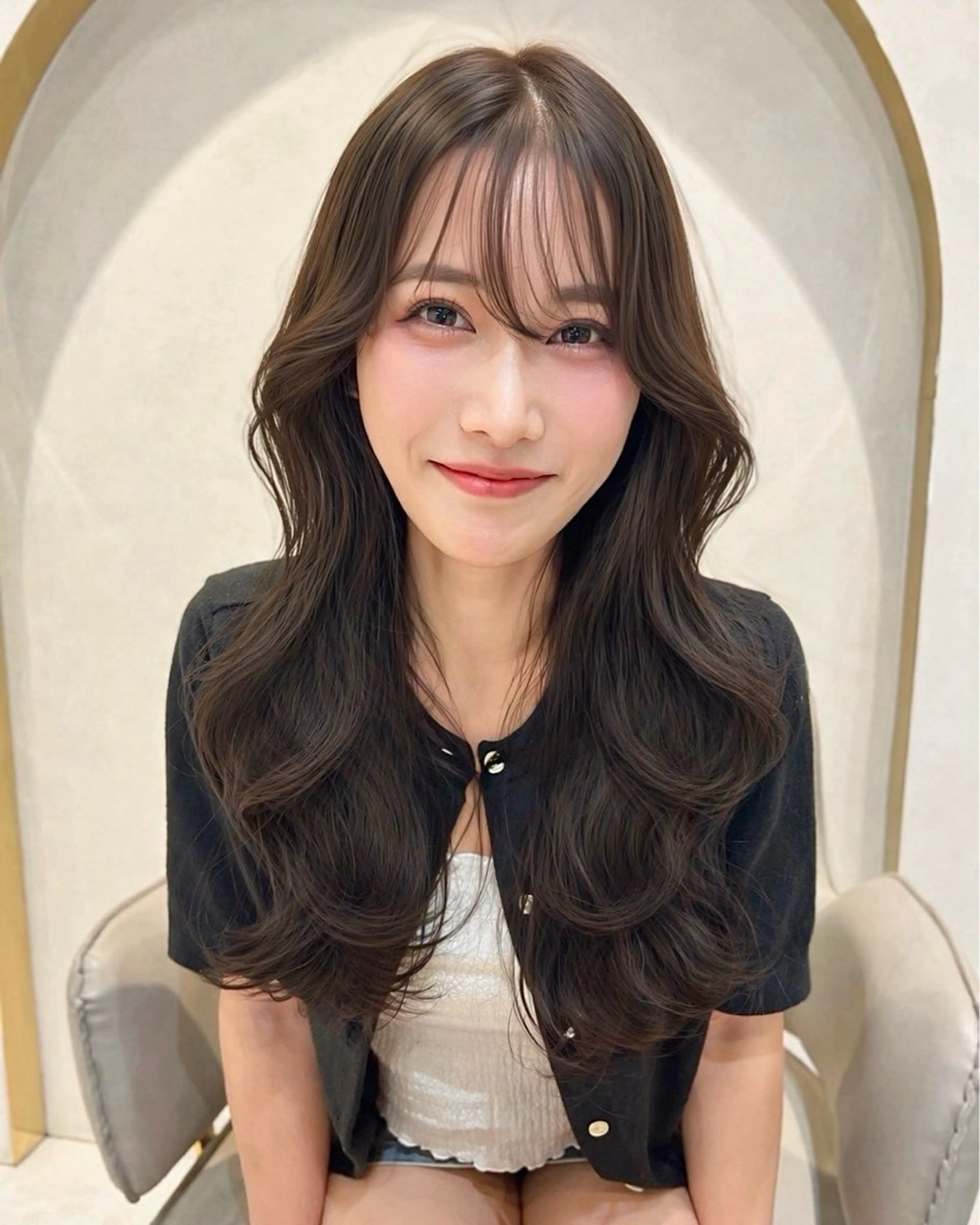 ロング カット ヘアカラー トリートメント 小田裕也 チャンモリパーマのヘアスタイル