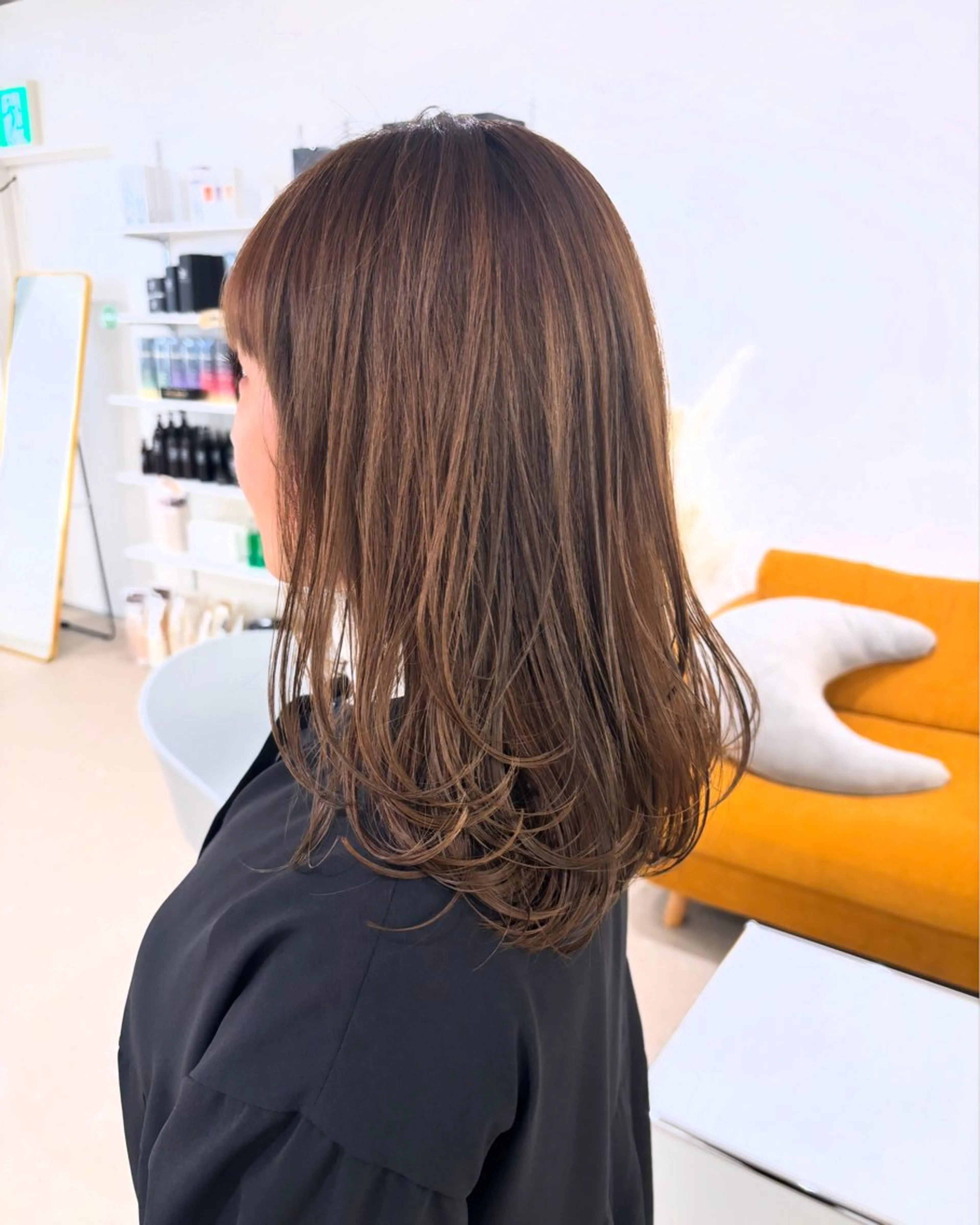 ミディアム カラー カット ヘアカラー トリートメント 似合わせ美髪ヘア✨ 天王寺．阿倍野🌈のヘアスタイル