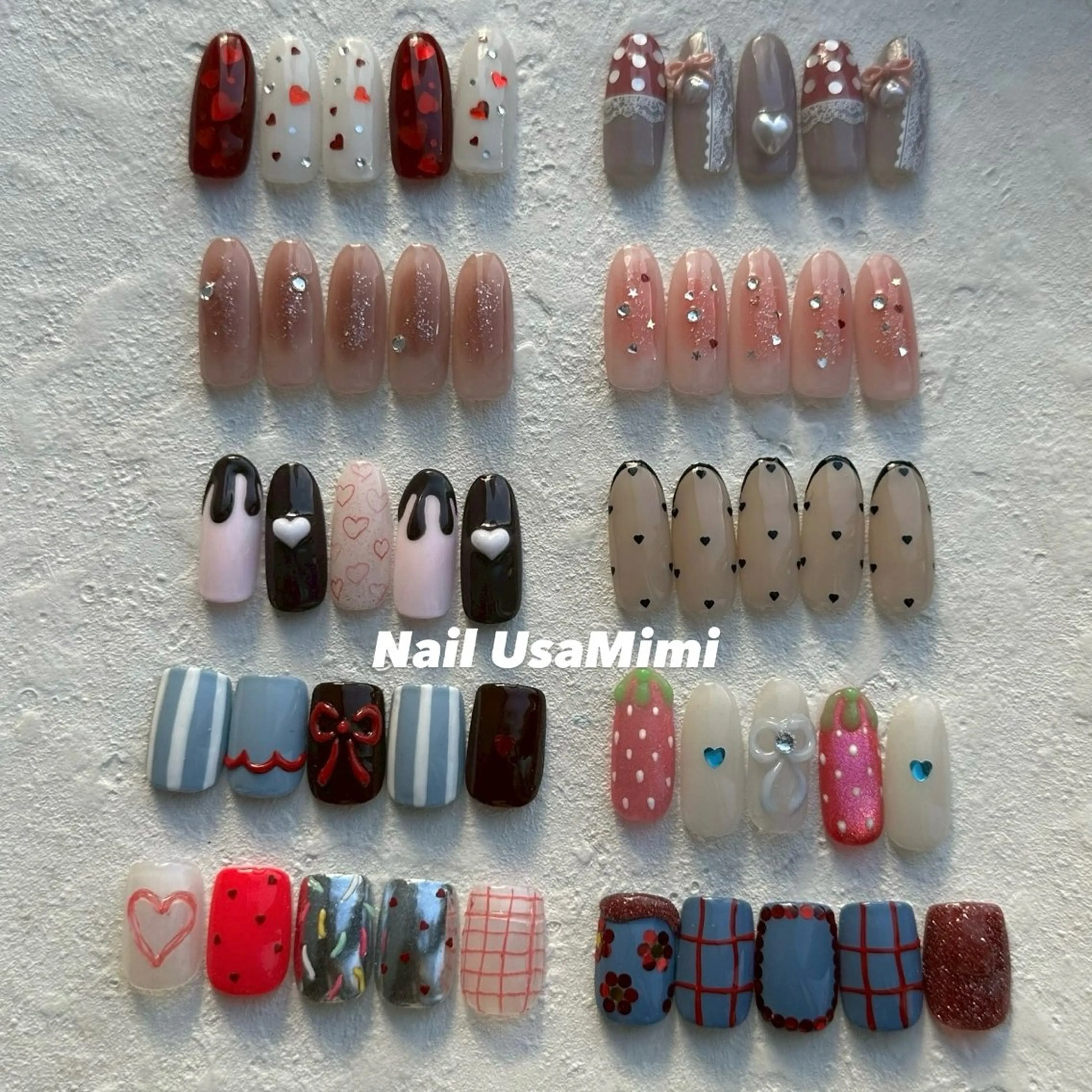 ネイル 氷ネイル・うるうるネイル マグネットネイル ワンホンネイル ハンドネイル 本町ネイルNail UsaMimiのネイルデザイン