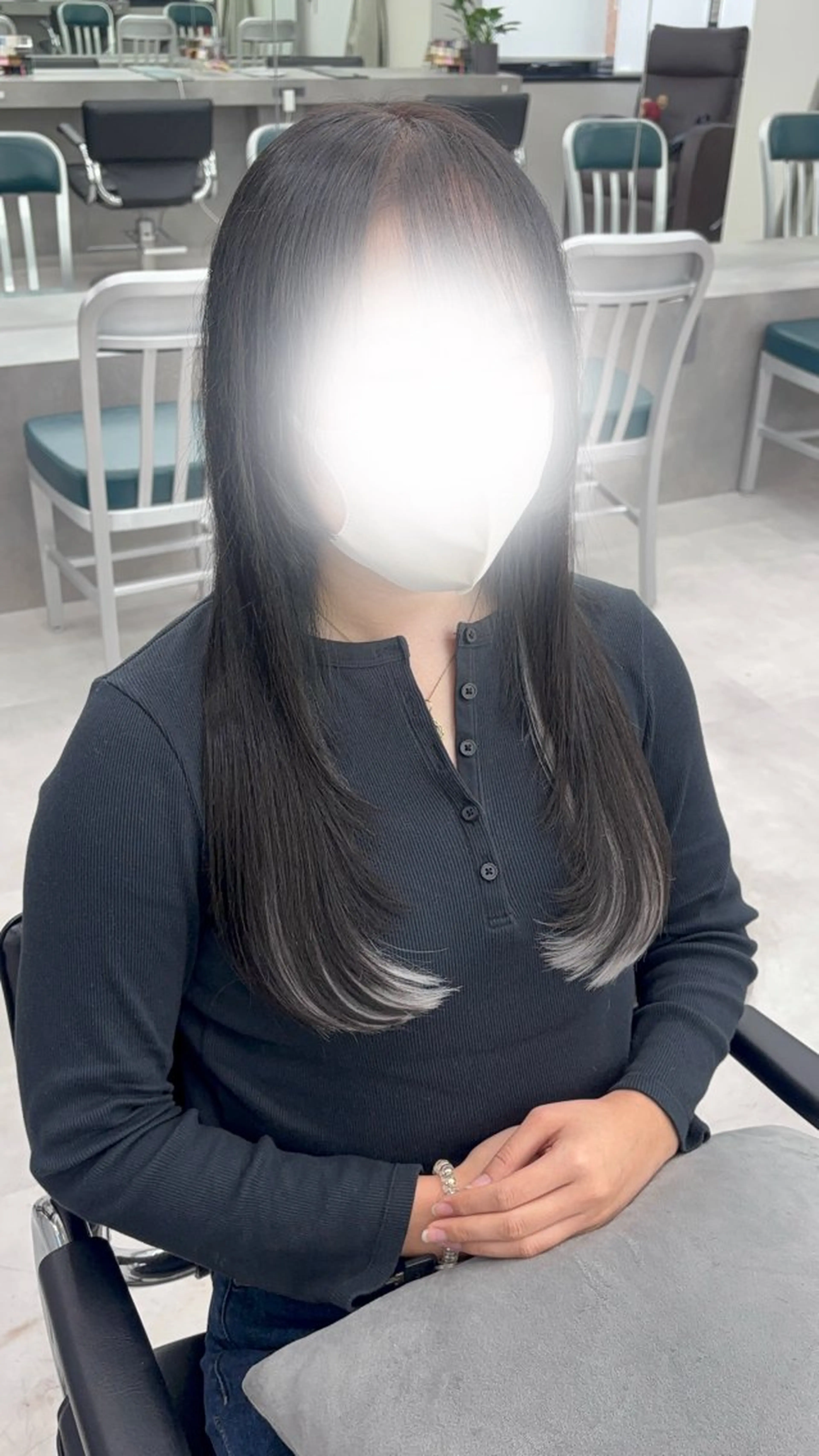 セミロング カラー 羽エクステ/シール エクステ/横浜駅5分のヘアスタイル